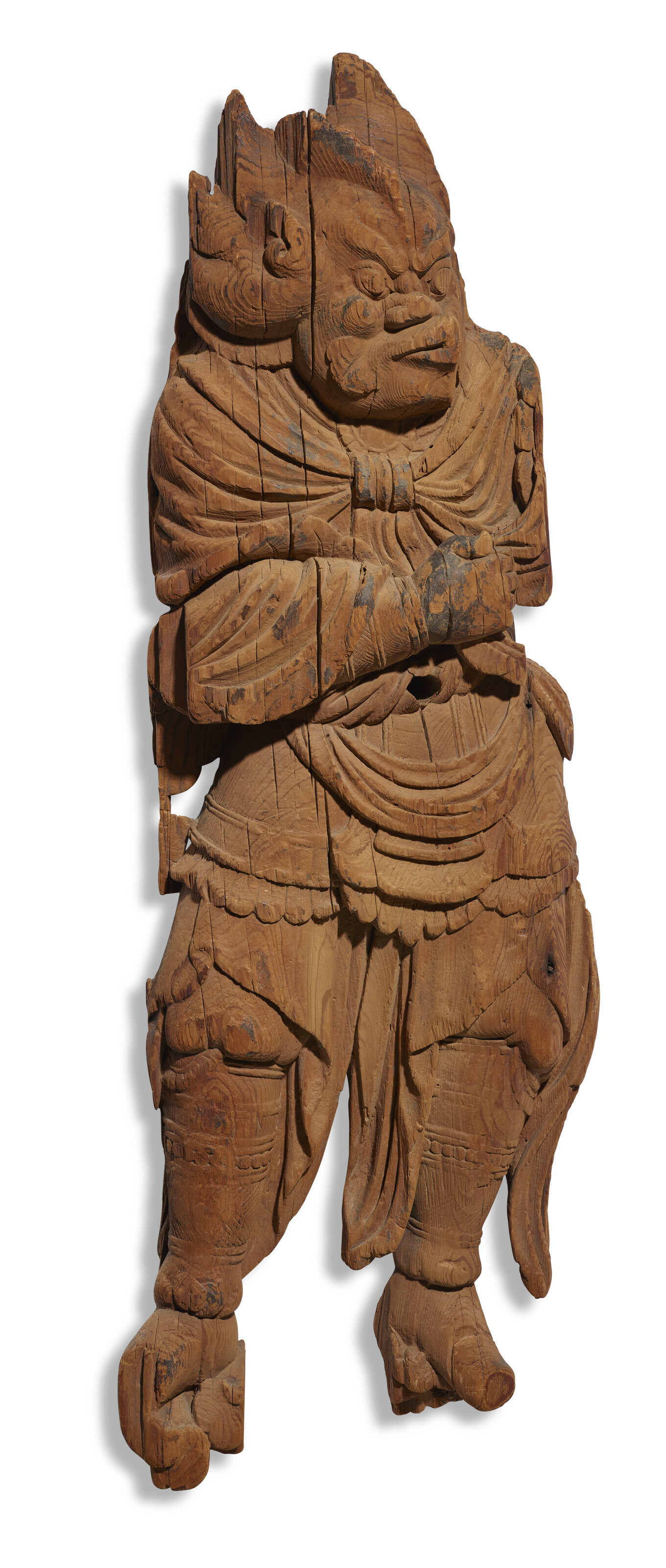 A WOOD SCULPTURE OF A SEATED FEMALE SHINTO DIETY (SHINZO), JAPAN
