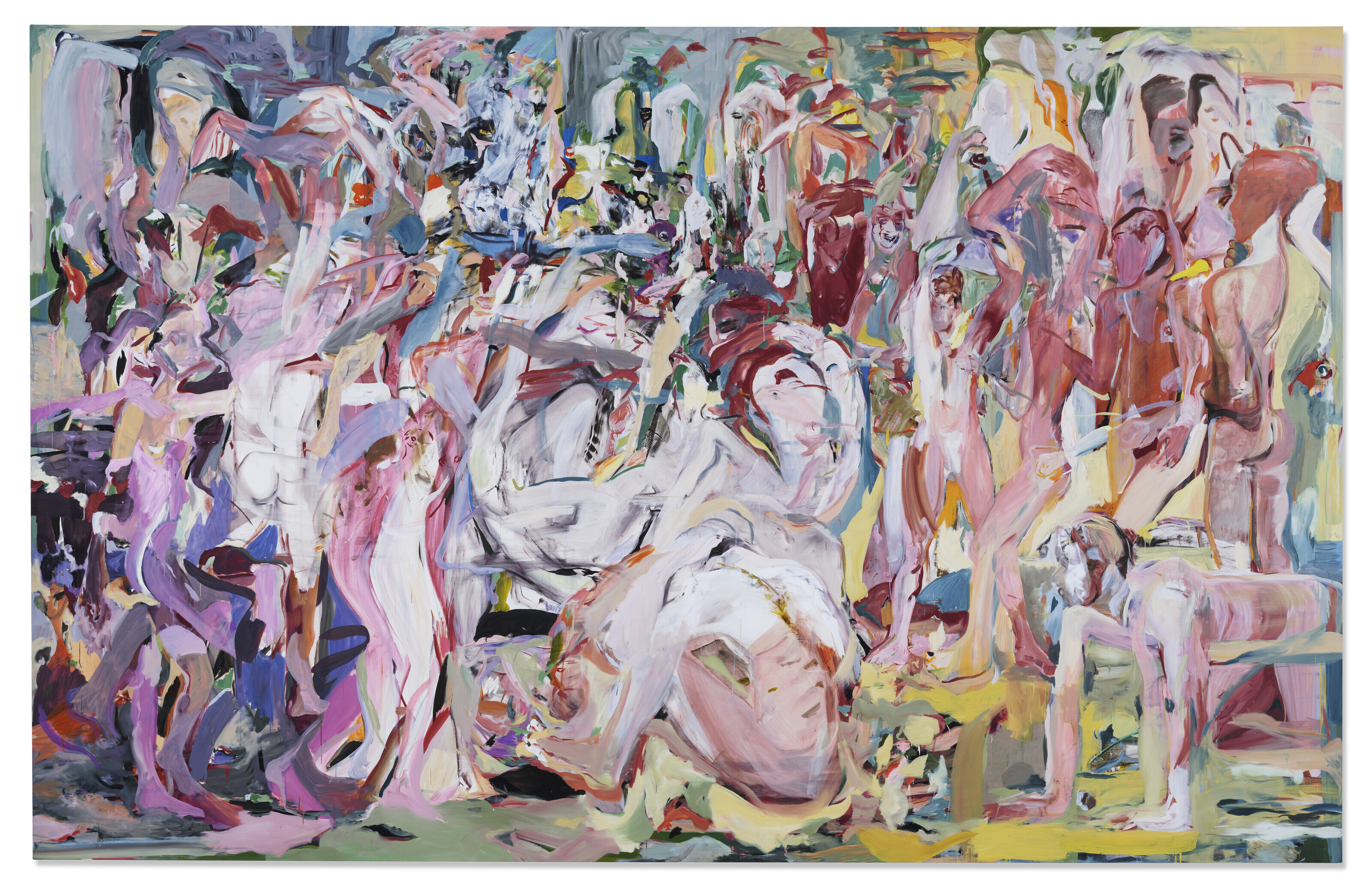 塞西莉‧布朗(1969年生)，《无题（美与丑）》，2013年作。油彩 麻布。109 x 171英寸(276.9 x 434.3公分)。此作于2023年5月15日在佳士得纽约售出，成交价6,705,000美元&copy; Cecily Brown