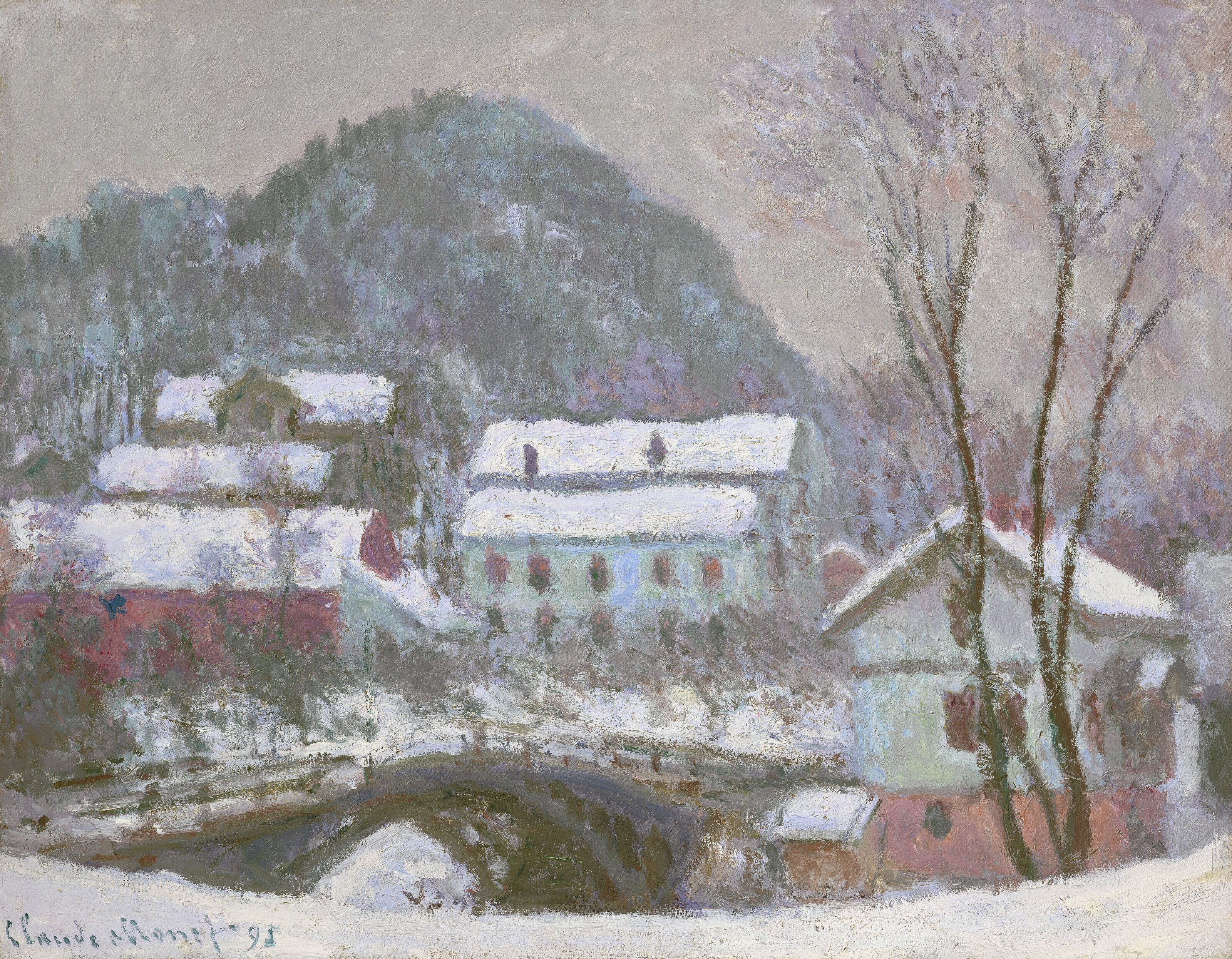 2024-25 秋冬新作  CLAUDE MONET (1840-1926), Sandviken, Norvège, effet de neige 絵画