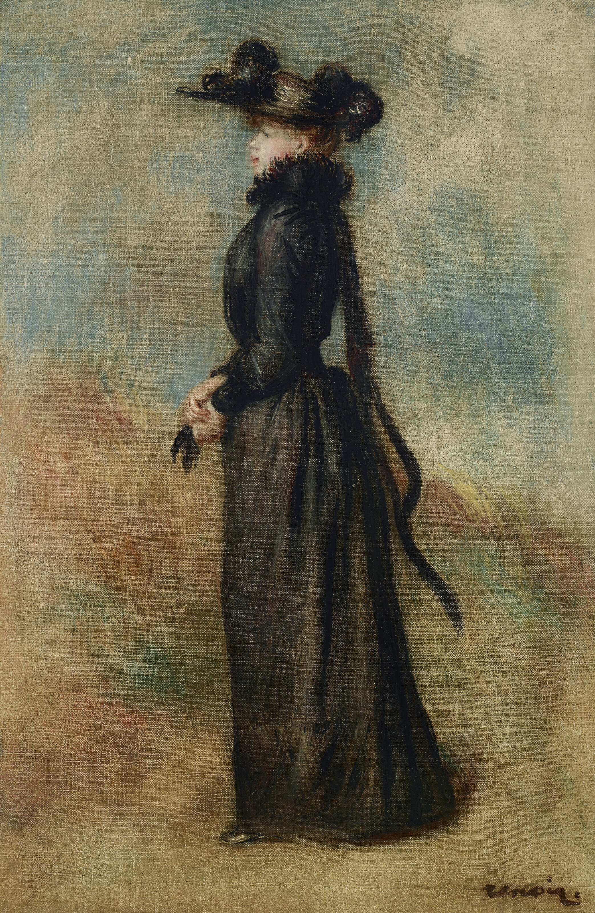 ルノワール、「JEUNE FEMME AU CORSAGE ROUGE」 PIERRE-AUGUSTE RENOIR (1841-1919), Femme au corsage rouge