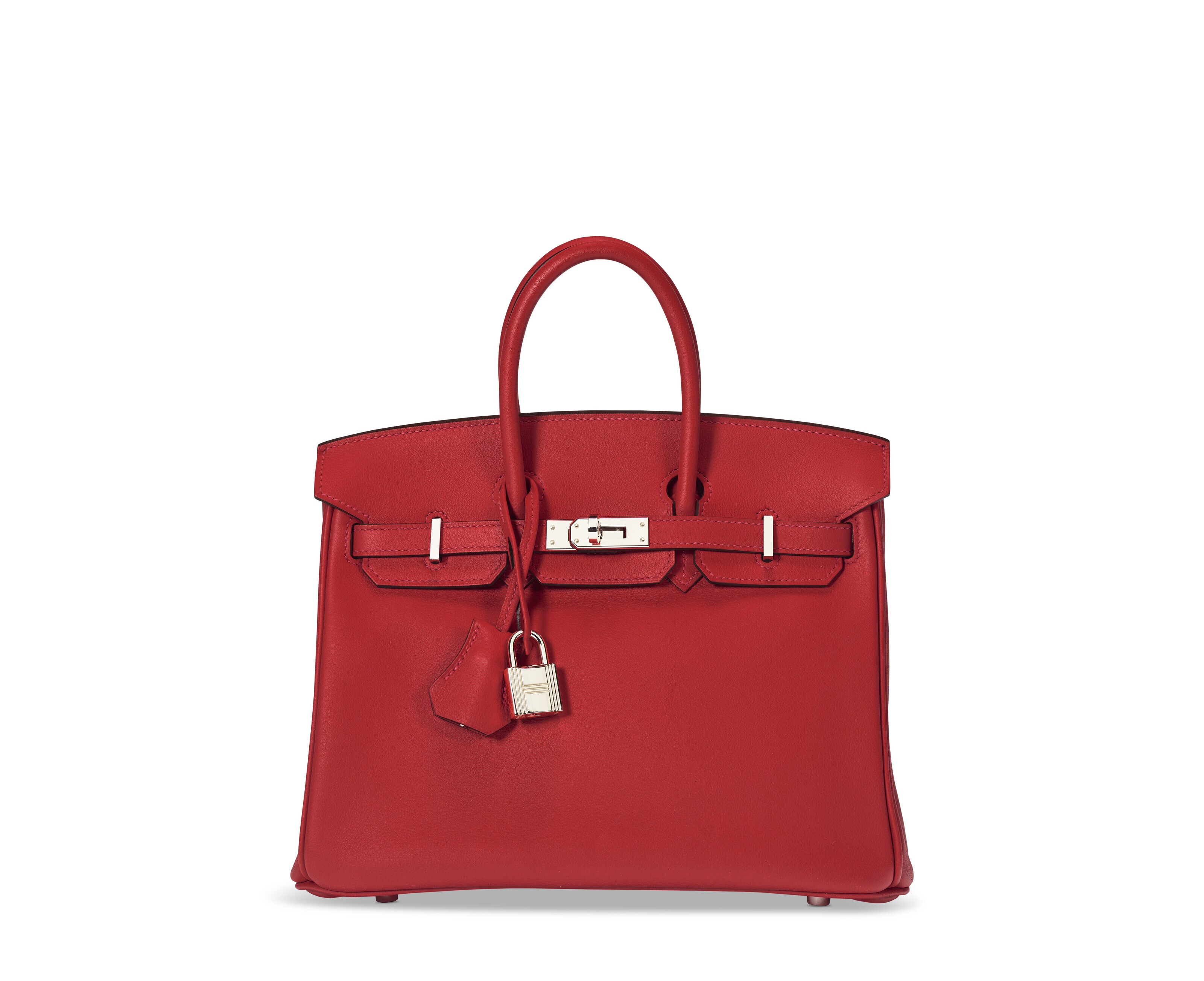 A ROUGE VIF SWIFT LEATHER BIRKIN 25 WITH PALLADIUM HARDWARE