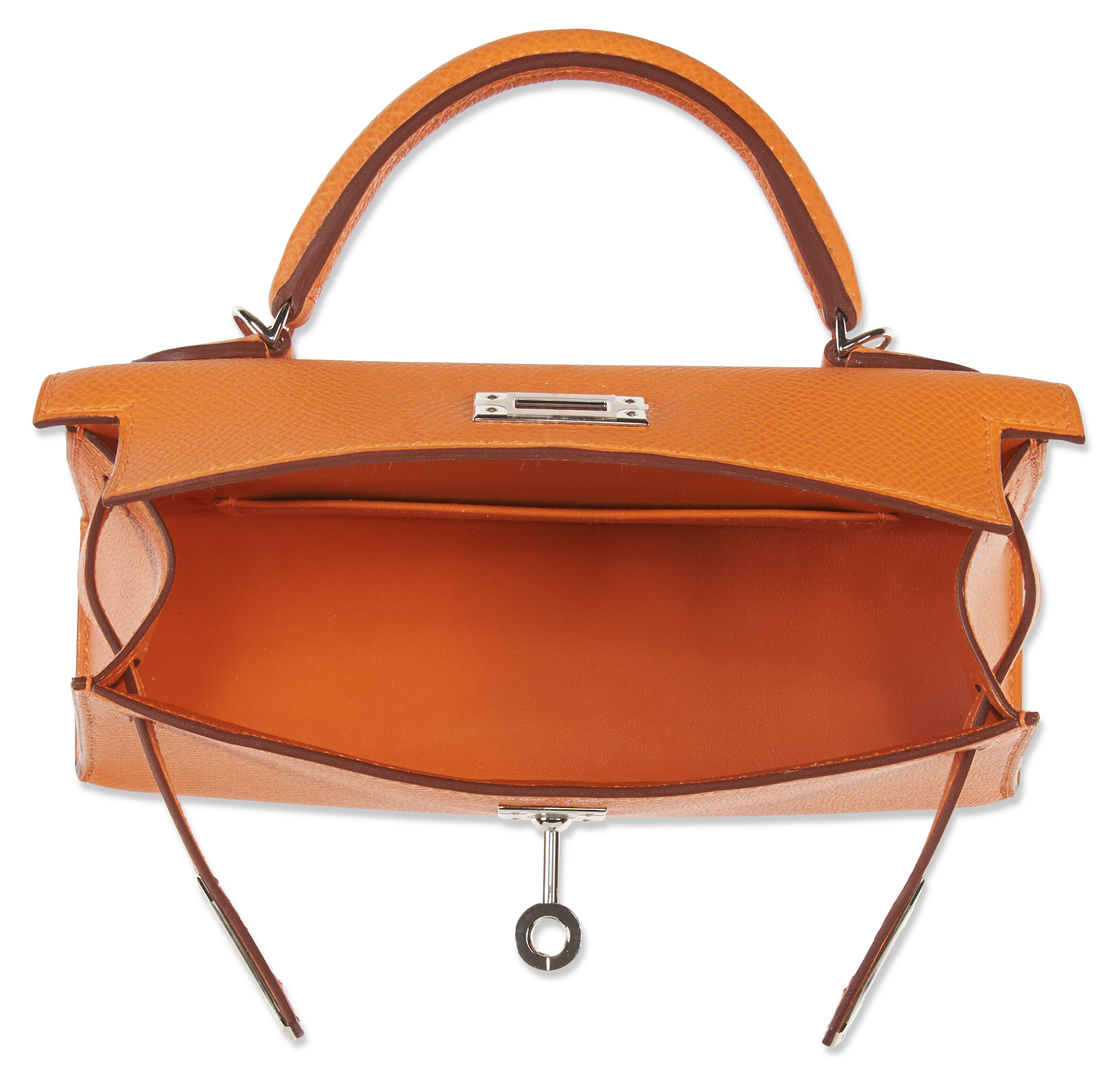 AN ORANGE H EPSOM LEATHER MINI KELLY 20 II WITH PALLADIUM HARDWARE