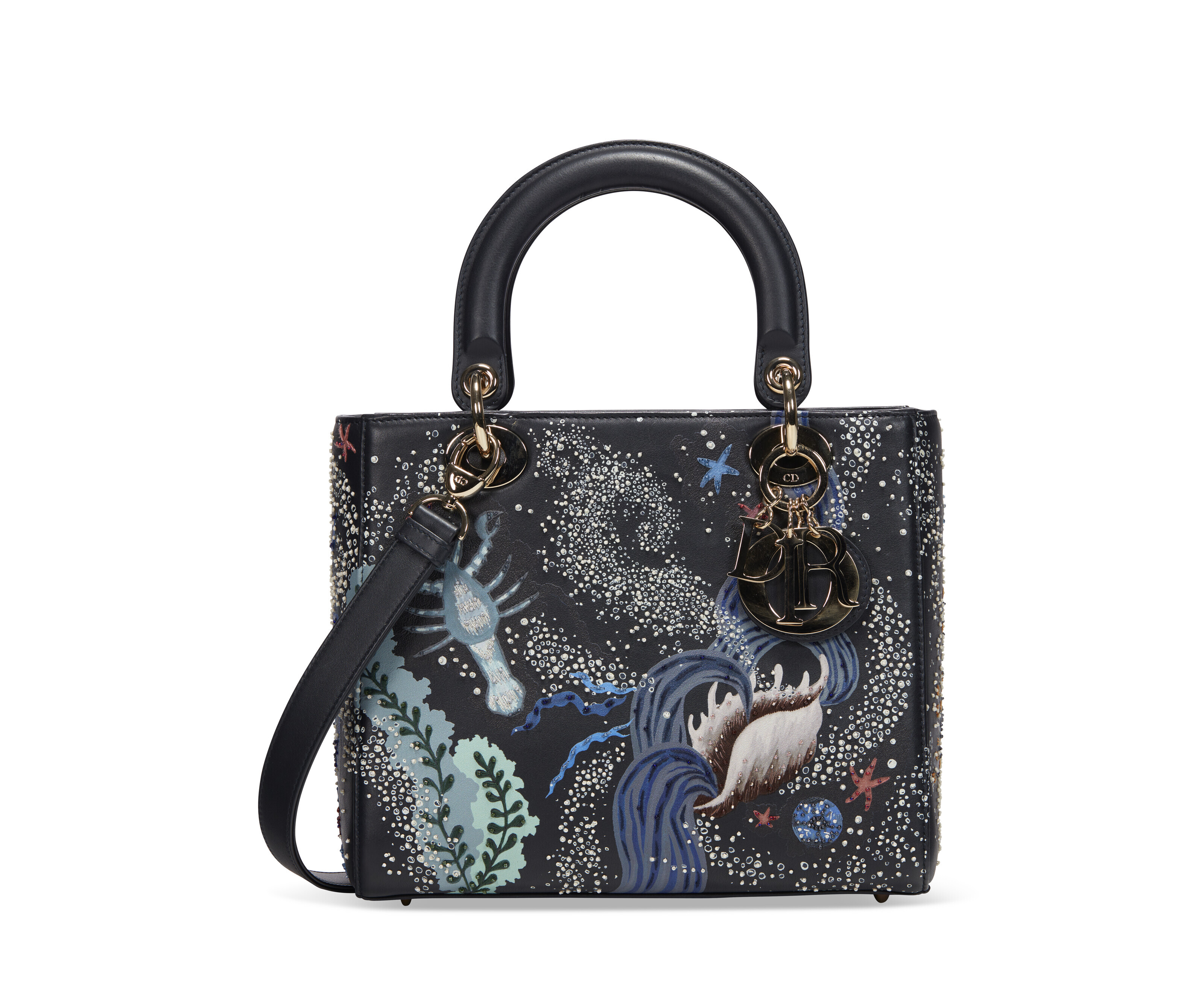A LIMITED EDITION BLUE EMBROIDERED LEATHER