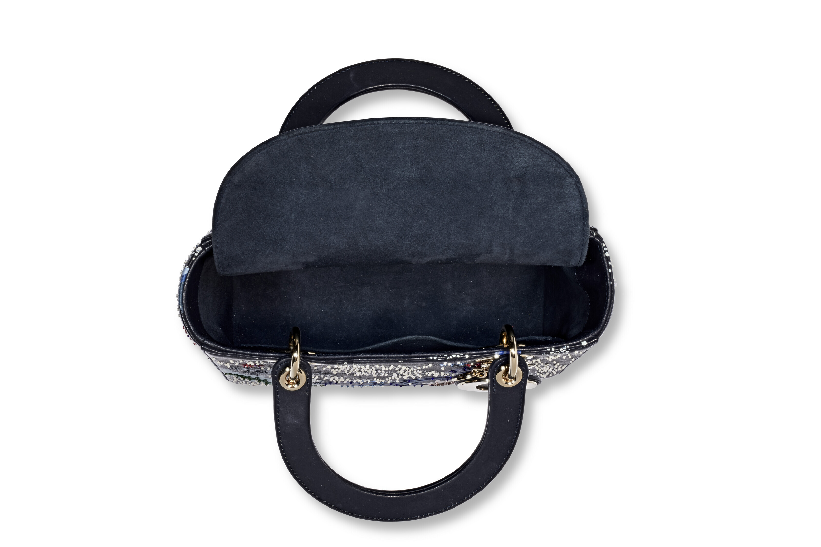A LIMITED EDITION BLUE EMBROIDERED LEATHER NATURE BALLET MEDIUM LADY DIOR BAG WITH GOLD HARDWARE DIOR 2019 Christie s