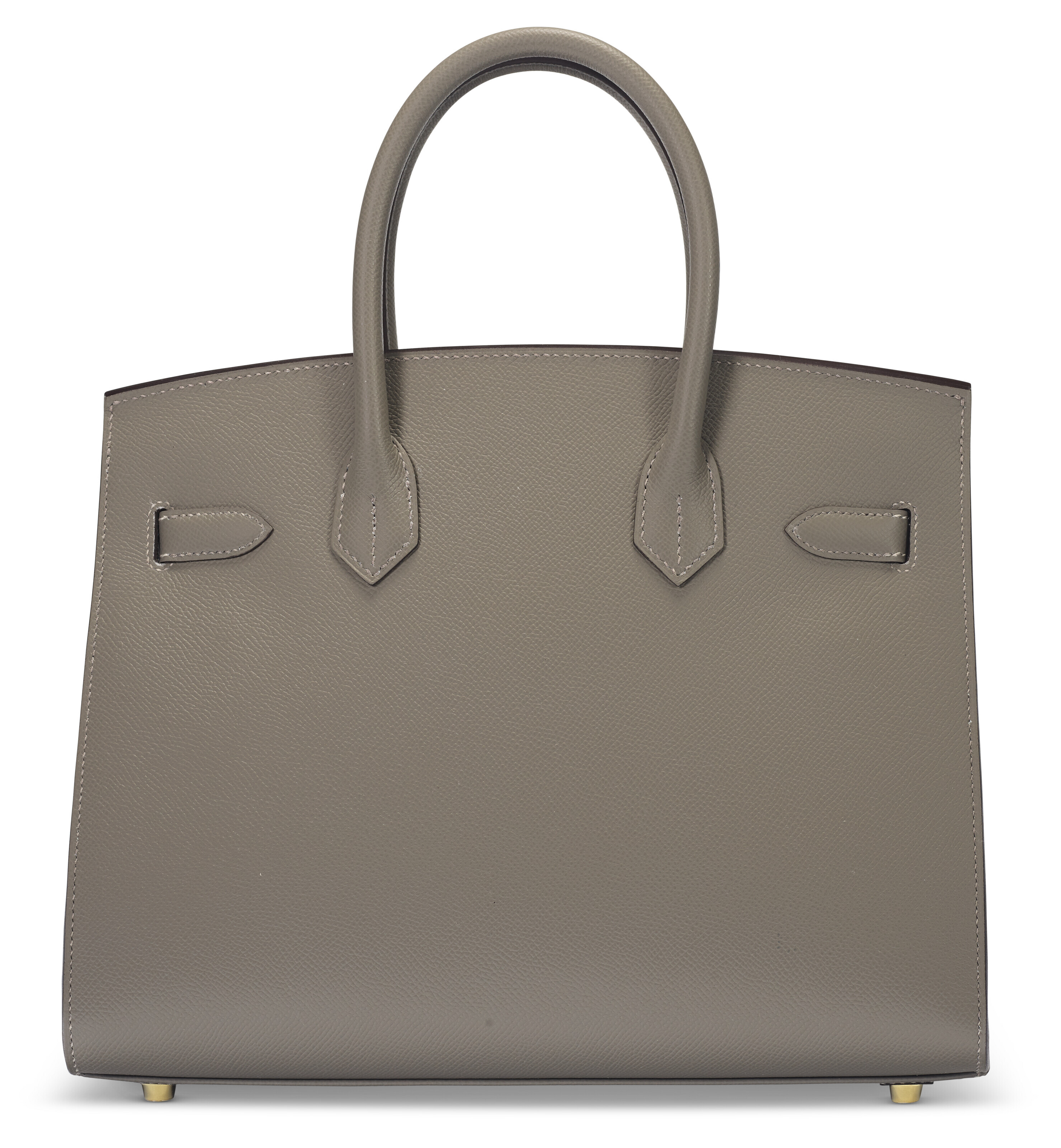 A GRIS MEYER EPSOM LEATHER SELLIER BIRKIN 30 WITH GOLD HARDWARE