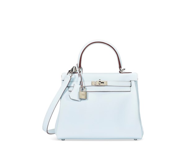 Hermes Kelly Handbag Bleu Paradis Swift with Palladium Hardware 25 at  1stDibs