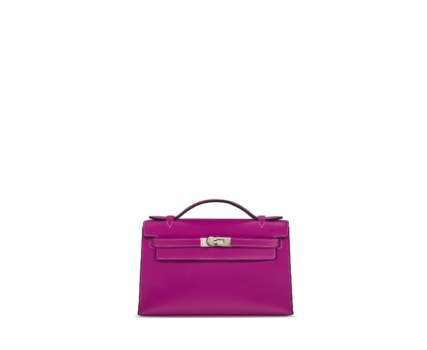 Hermès Anemone Swift Leather Kelly Pochette Bag with Gold Hardware