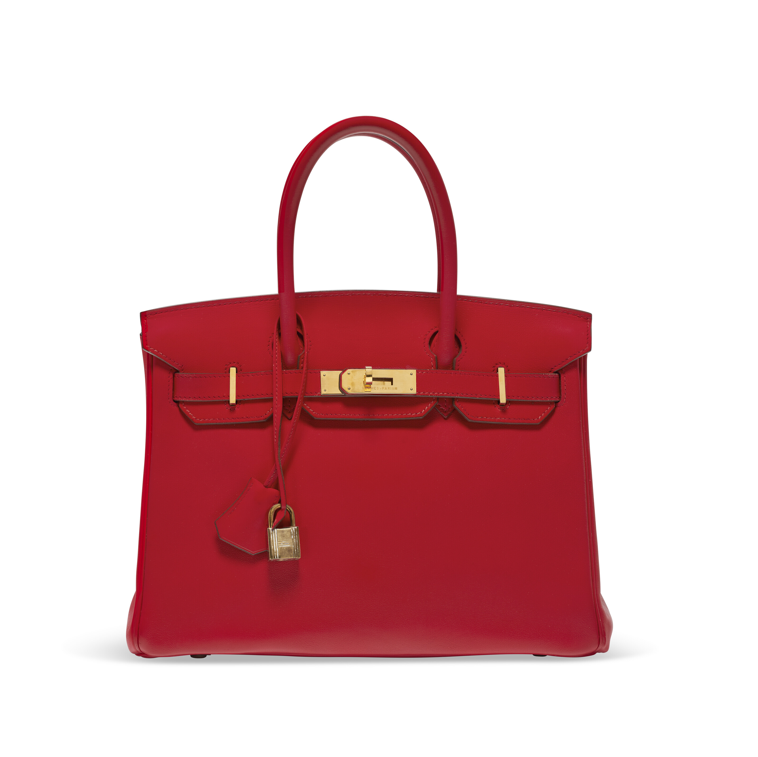 A VERMILLION GULLIVER LEATHER BIRKIN 30 WITH GOLD HARDWARE