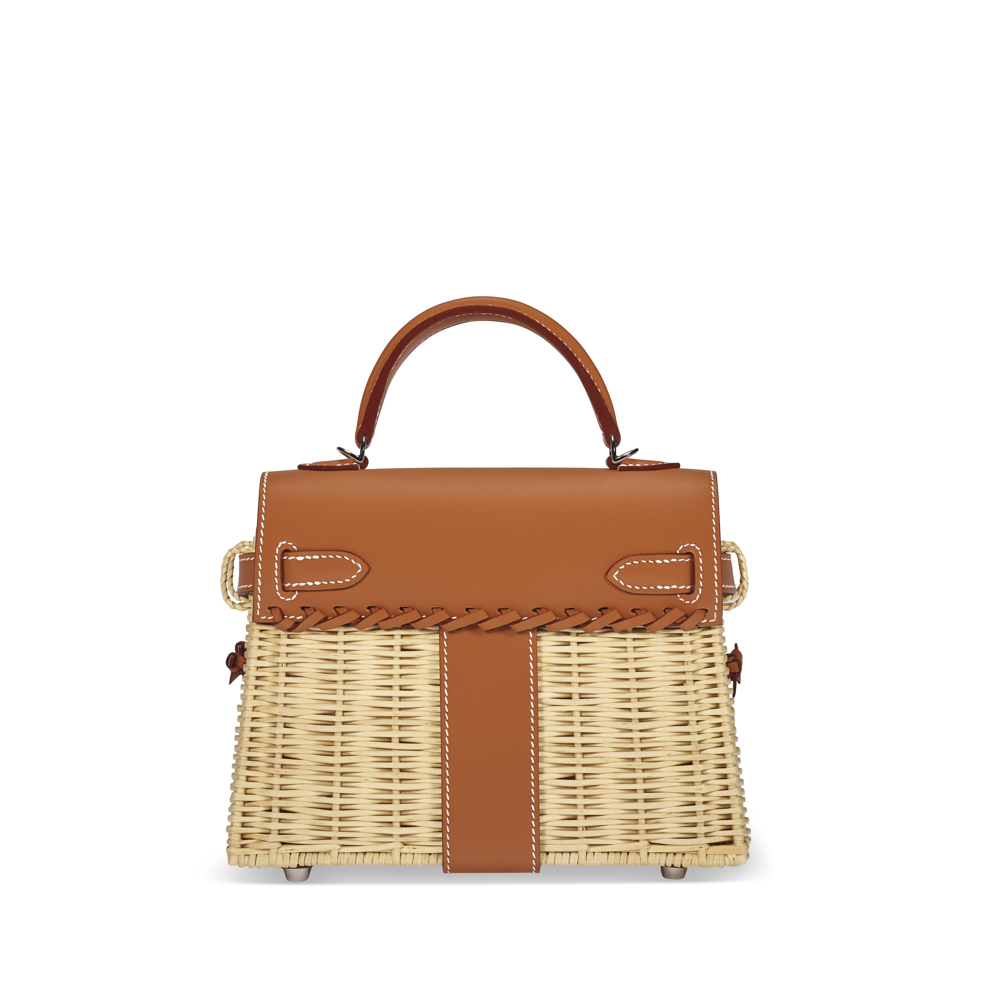 A LIMITED EDITION NATUREL BARENIA LEATHER OSIER MINI PICNIC KELLY 20 WITH PALLADIUM HARDWARE HERMES 2022 Christie s