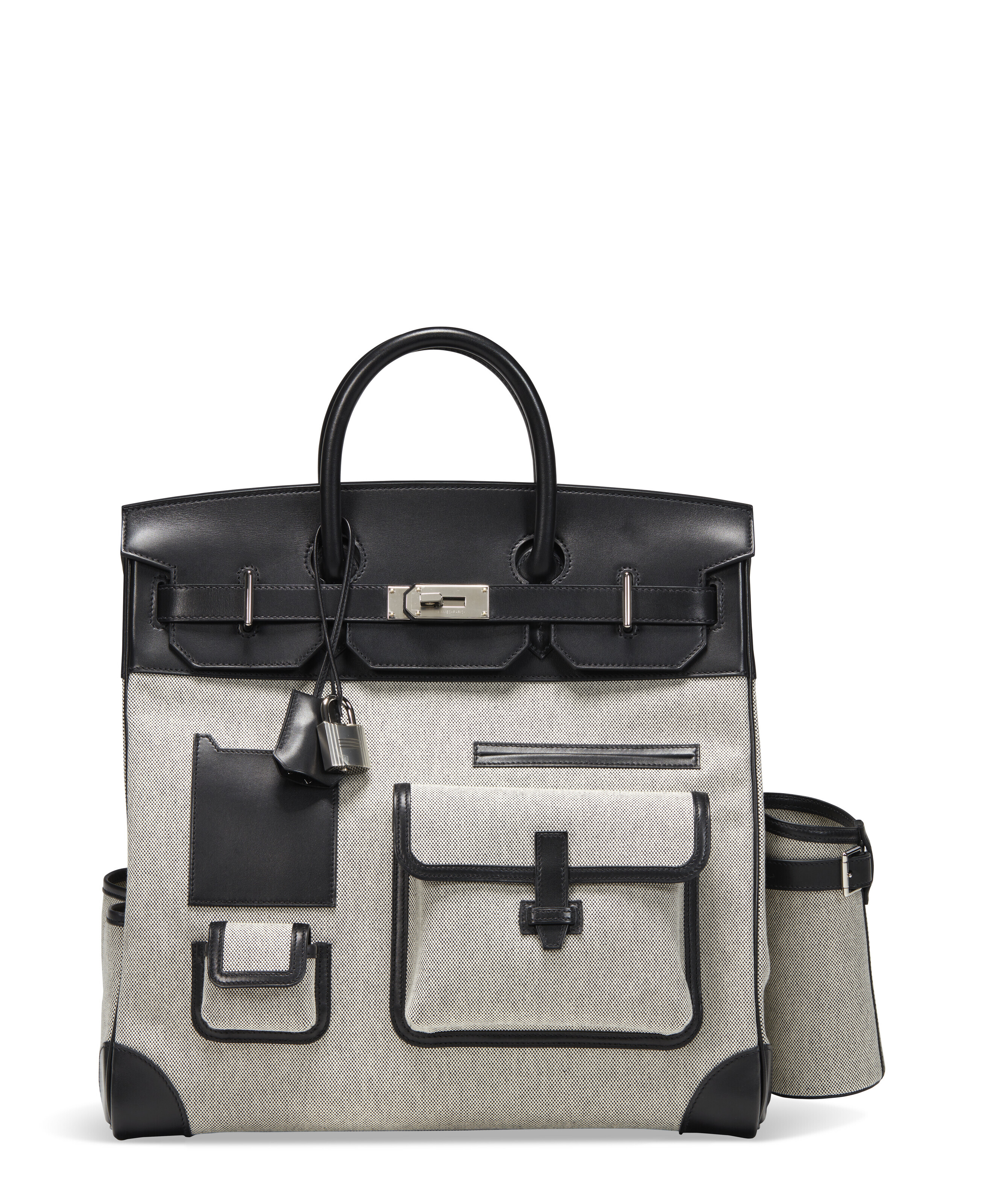 A LIMITED EDITION TOILE & BLACK SWIFT LEATHER CARGO HAC BIRKIN 40