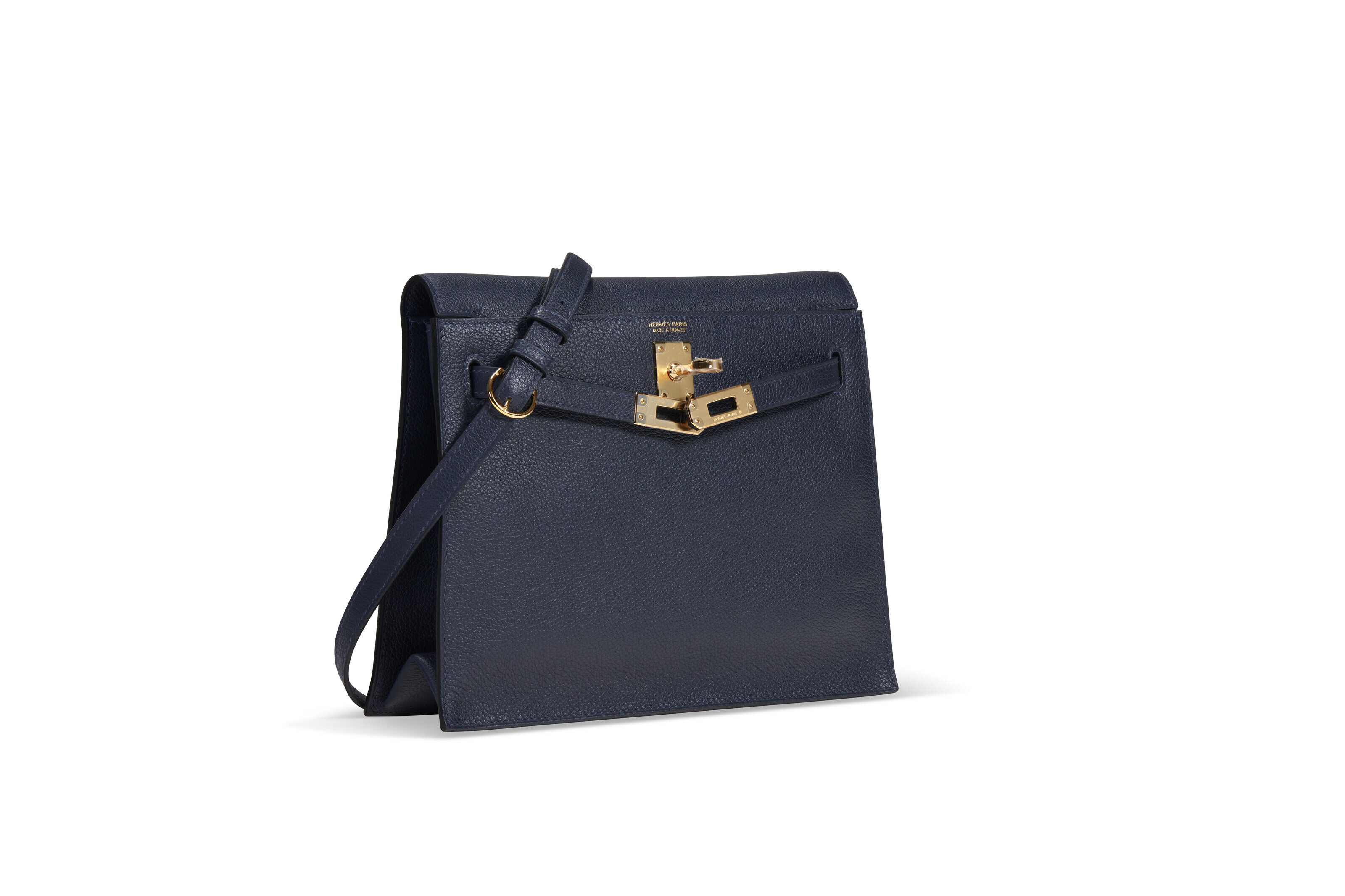 A BLEU NUIT EVERCOLOR LEATHER KELLY DANSE II WITH GOLD HARDWARE