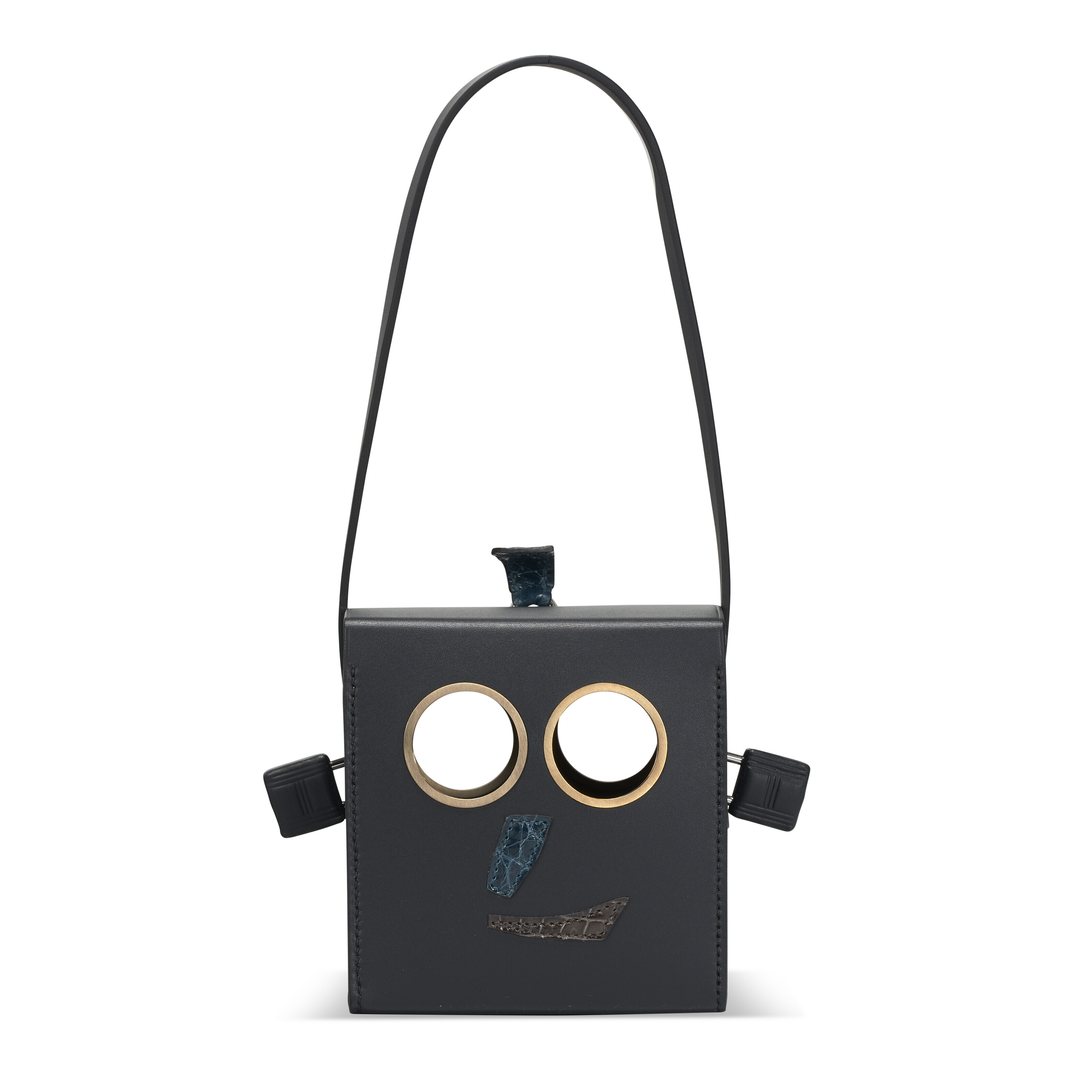 A PETIT H BLEU INDIGO, GRAPHITE & COLVERT HUNTER LEATHER AND