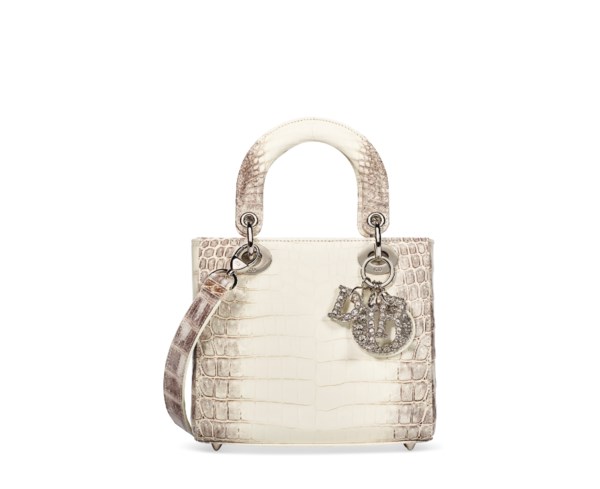 Dior Mini Lady Dior Himalayan Crocodile White SHW