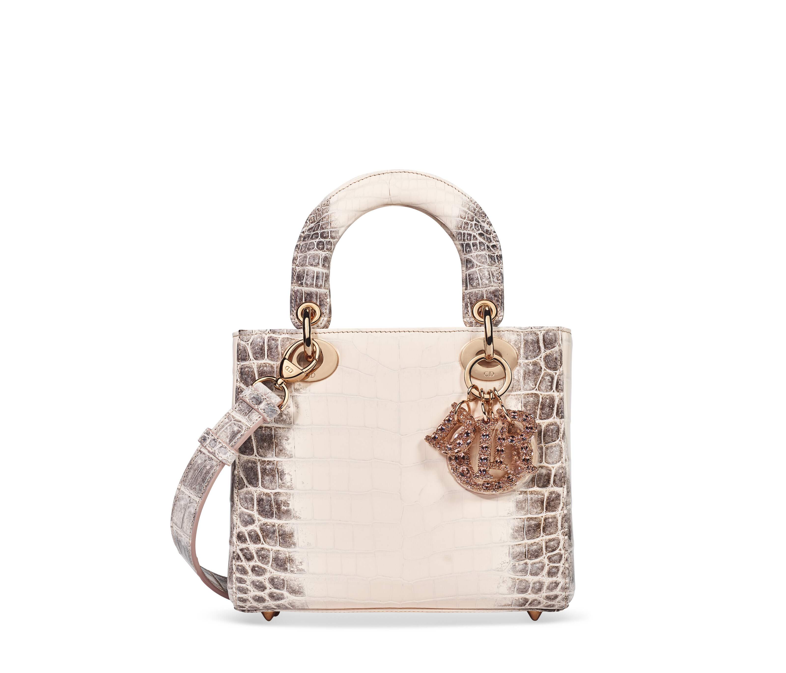 A COUTURE MAROQUINERIE ROSE HIMALAYA NILOTICUS CROCODILE SMALL LADY