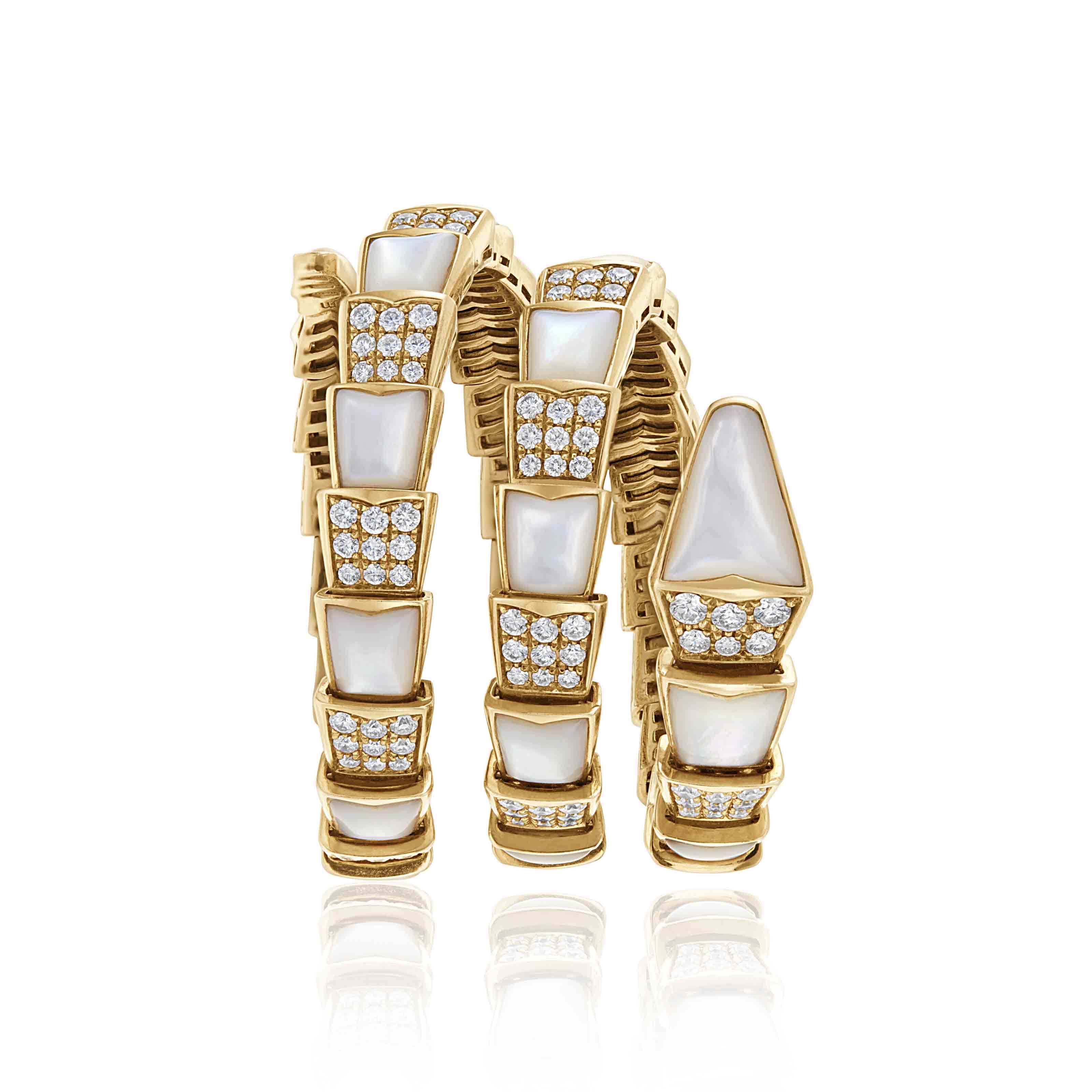 BULGARI MOTHER-OF-PEARL AND DIAMOND 'SERPENTI' BRACELET, | Christie's