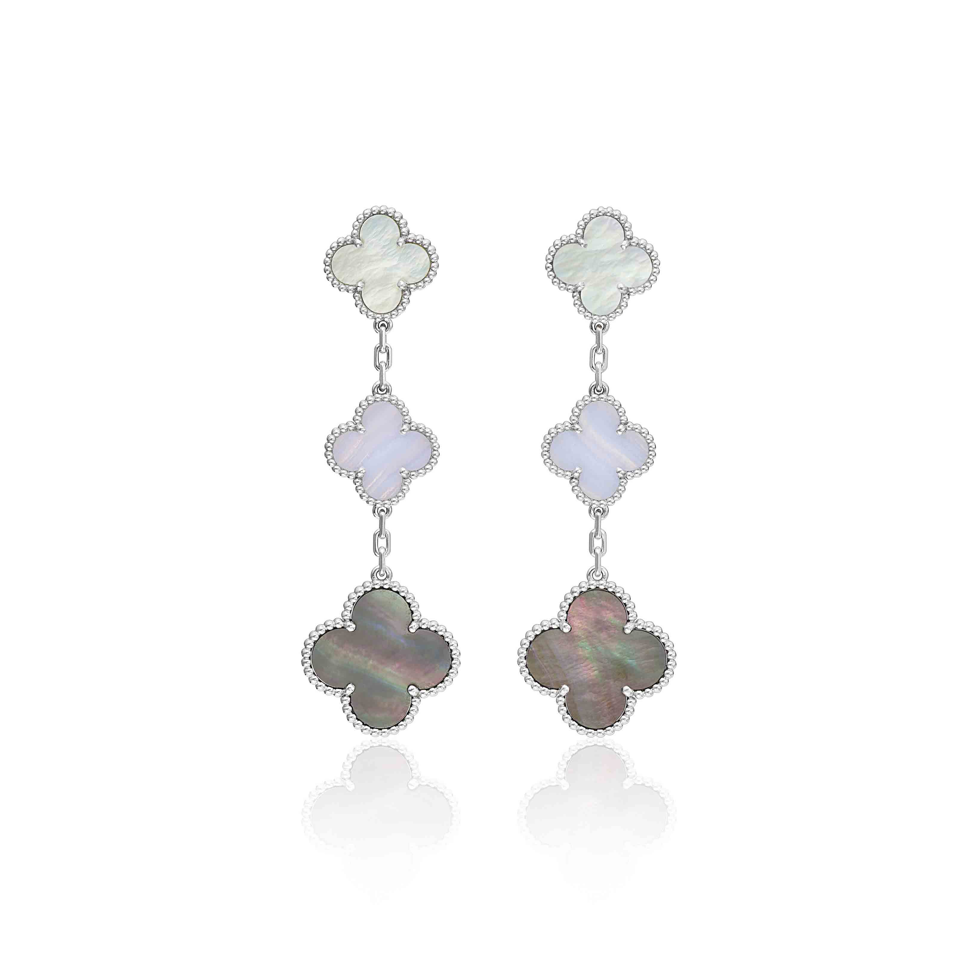 VAN CLEEF ARPELS MOTHER OF PEARL AND CHALCEDONY MAGIC ALHAMBRA