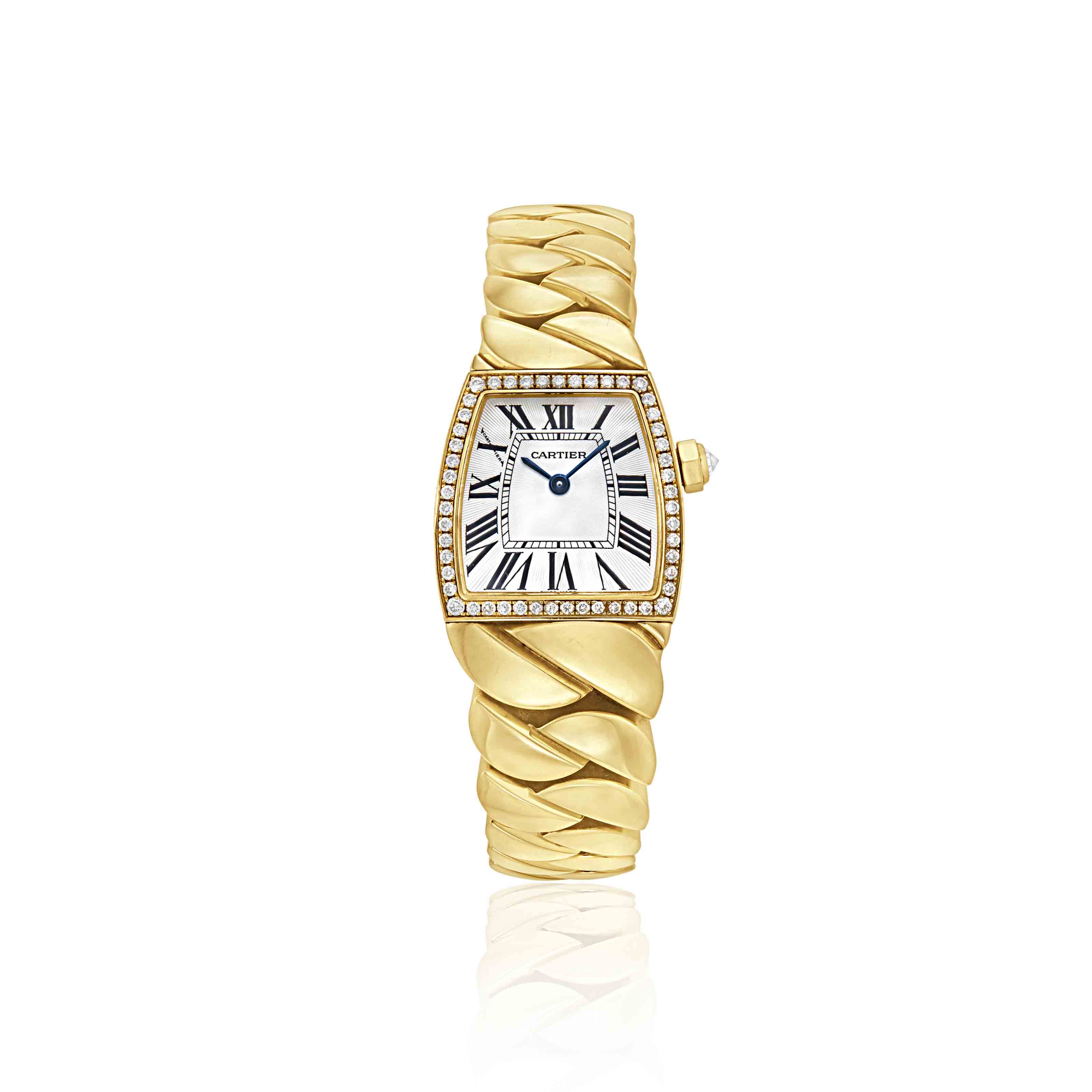 NO RESERVE CARTIER DIAMOND AND GOLD 'LA DONA' BRACELET WATCH