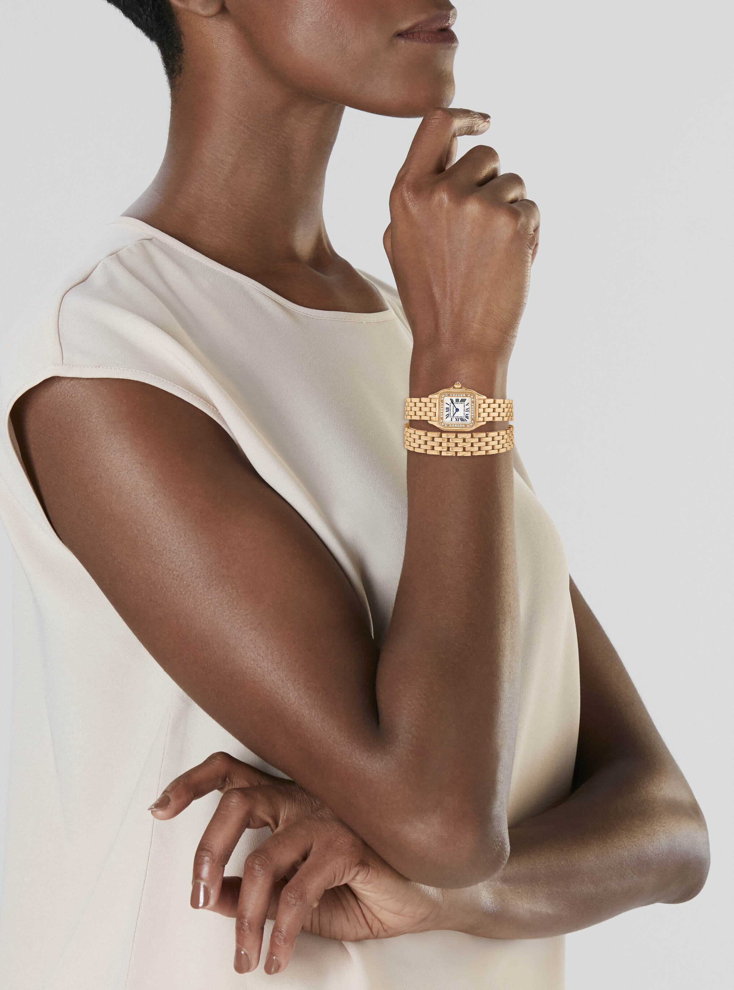 CARTIER ROSE GOLD AND DIAMOND PANTHERE DOUBLE WRAP WRISTWATCH Christie s