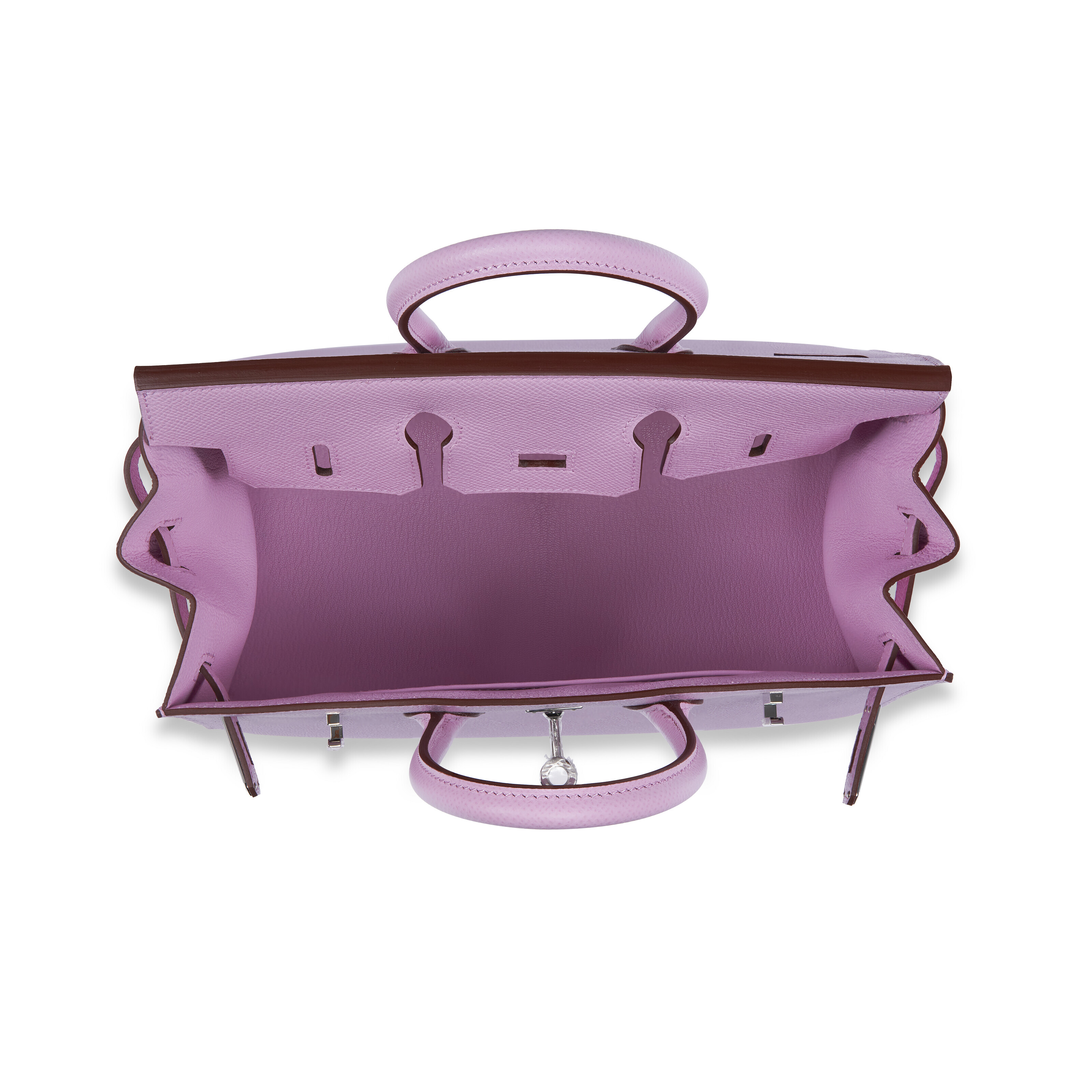 A MAUVE SYLVESTRE EPSOM LEATHER SELLIER BIRKIN 25 WITH PALLADIUM