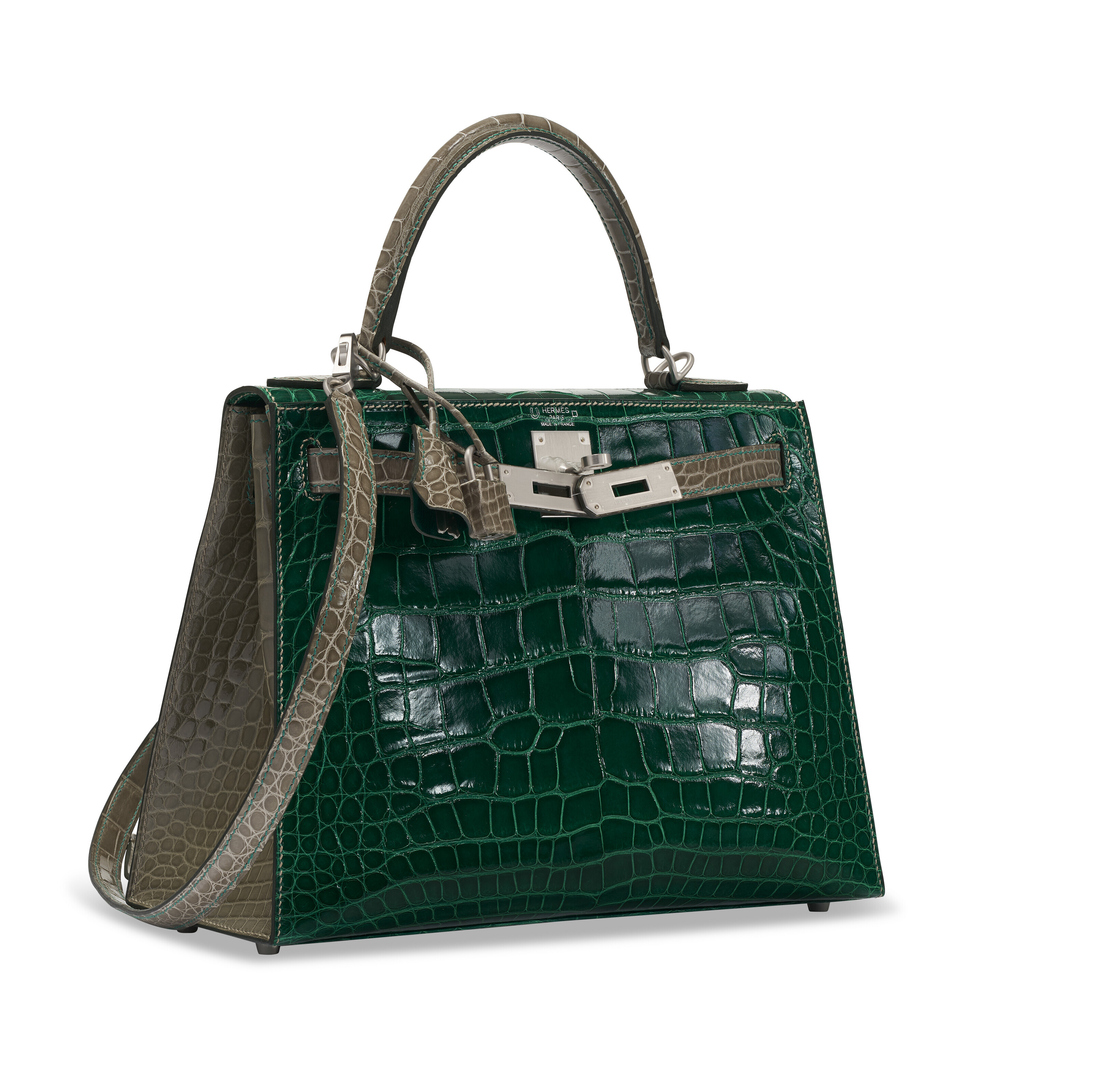 Hermes kelly crocodile sale green