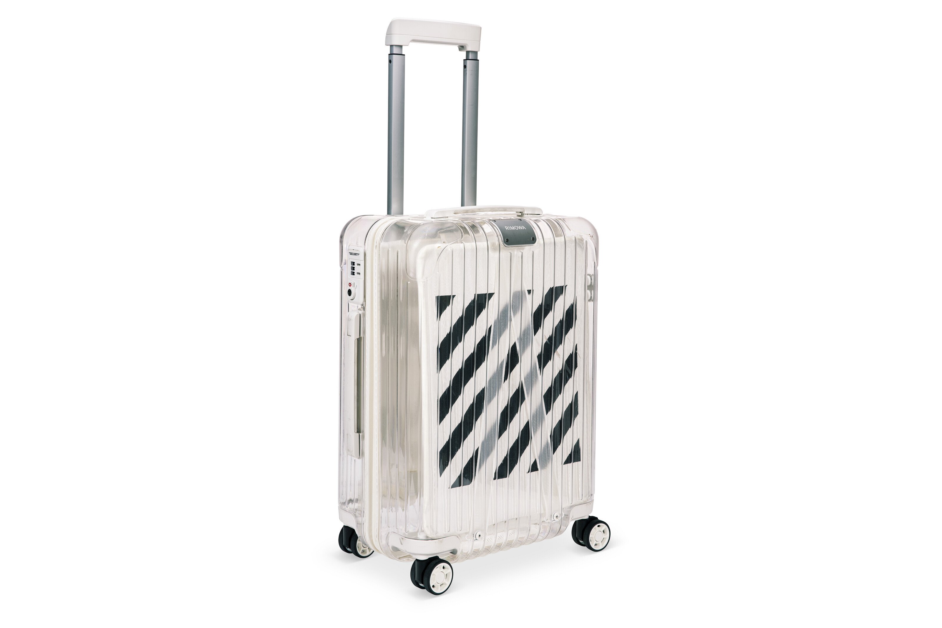 A WHITE TRANSPARENT POLYCARBONATE 36L CARRY-ON SUITCASE, RIMOWA X