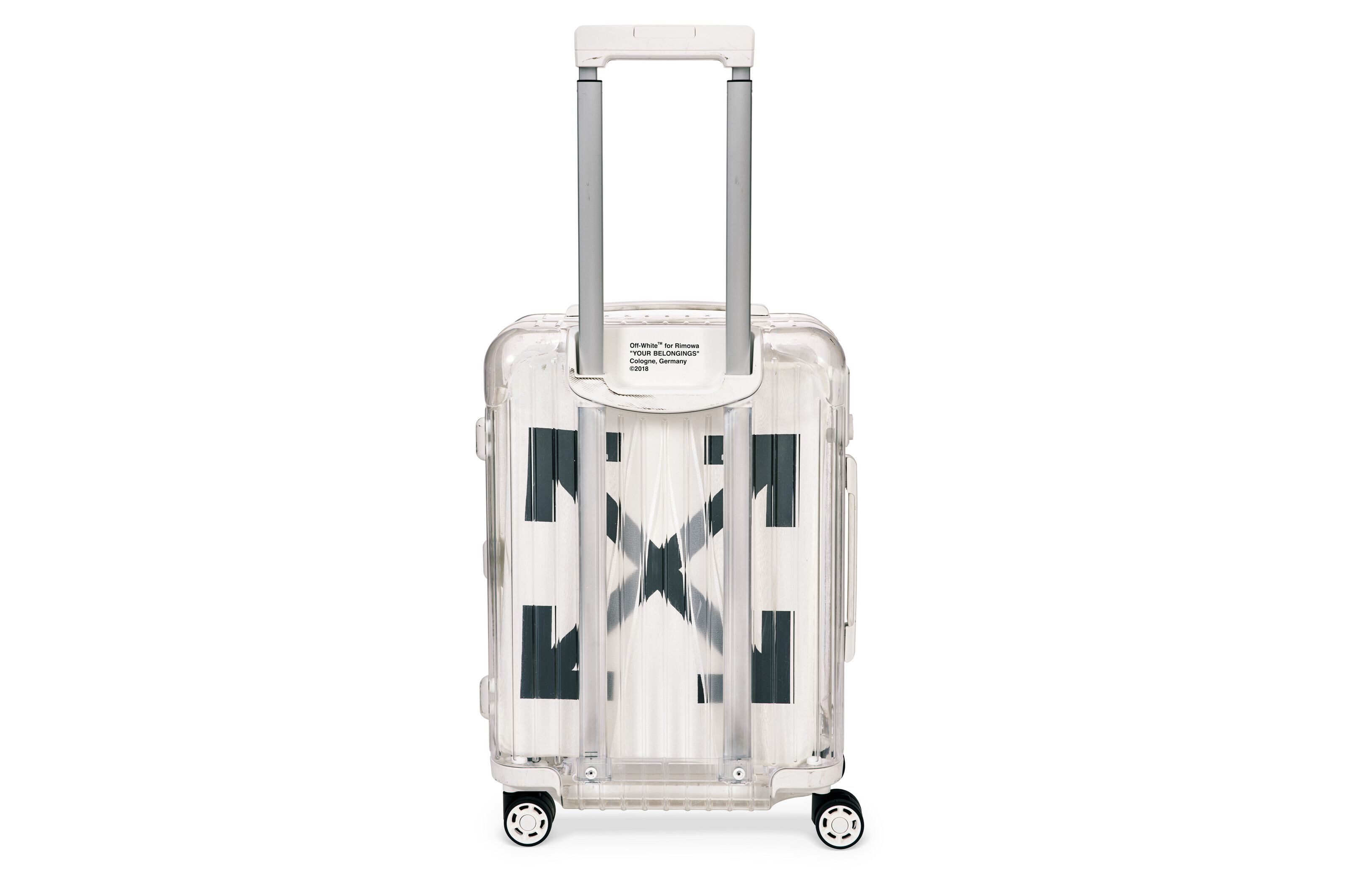 A WHITE TRANSPARENT POLYCARBONATE 36L CARRY-ON SUITCASE, RIMOWA X