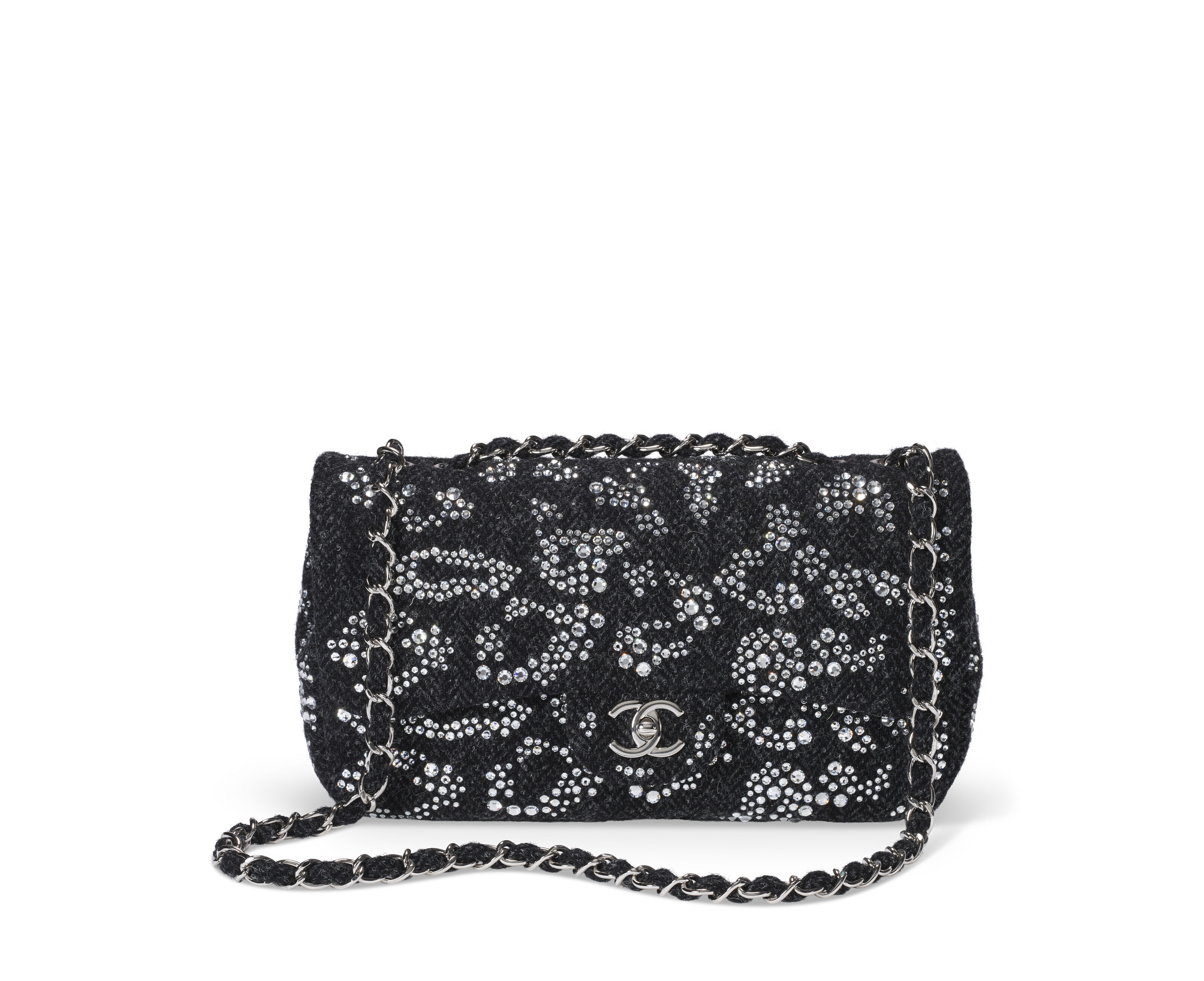 A BLACK QUILTED LAMBSKIN LEATHER LADYBUG MEDIUM CLASSIC FLAP BAG