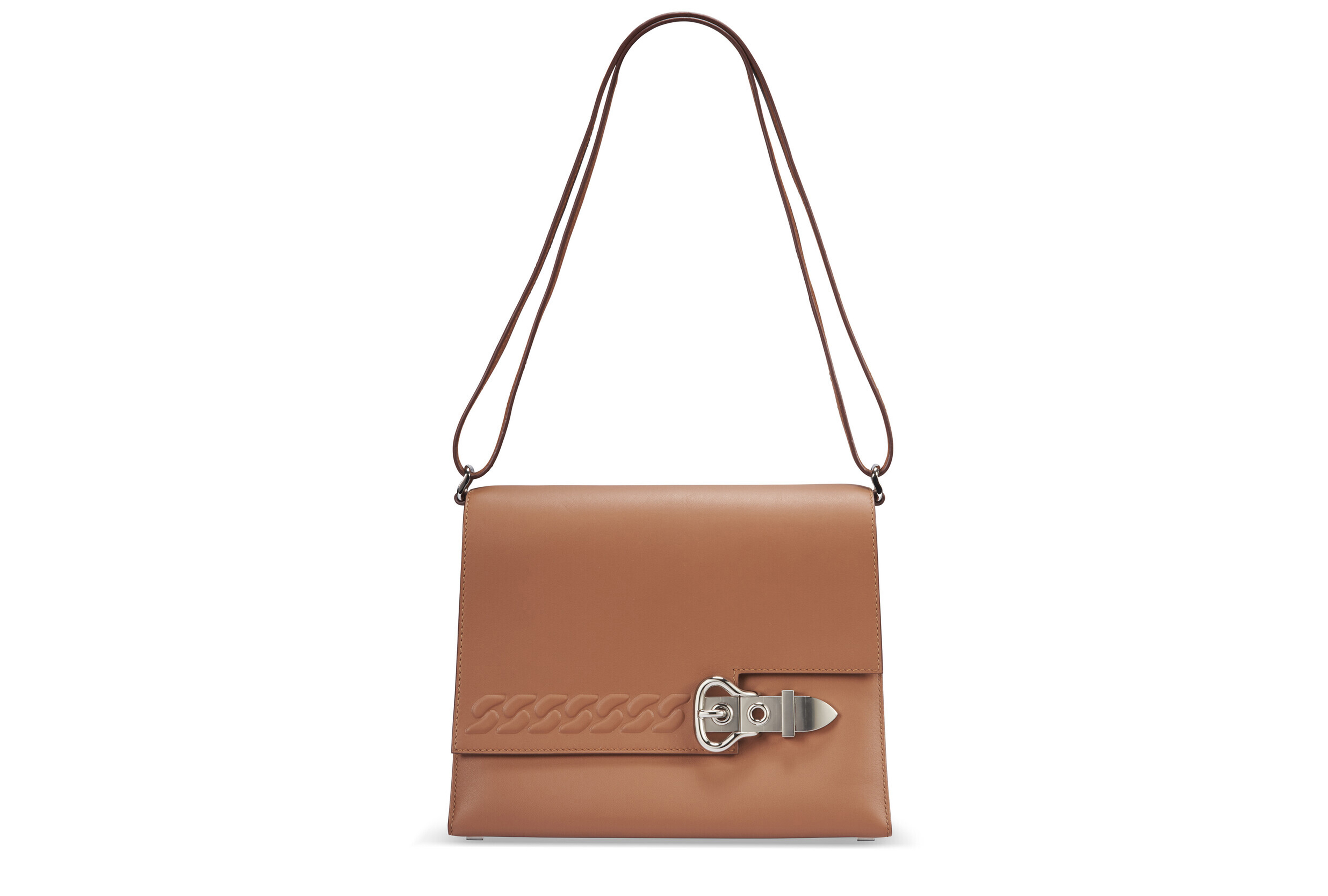 A GOLD SWIFT LEATHER BOUCLE SELLIER WITH PALLADIUM HARDWARE