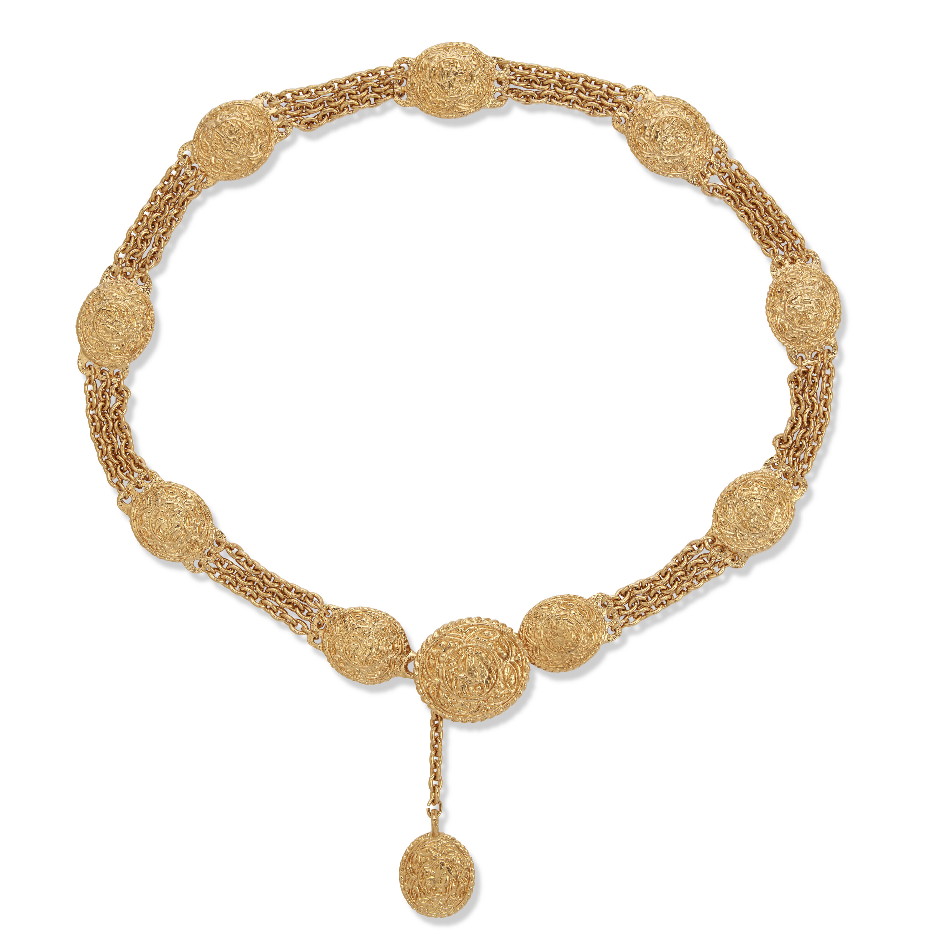 Antique Gold Filigree Medallion Chain Belt Vintage Gold Medallion Chain Belt – Very Breezy main image 3