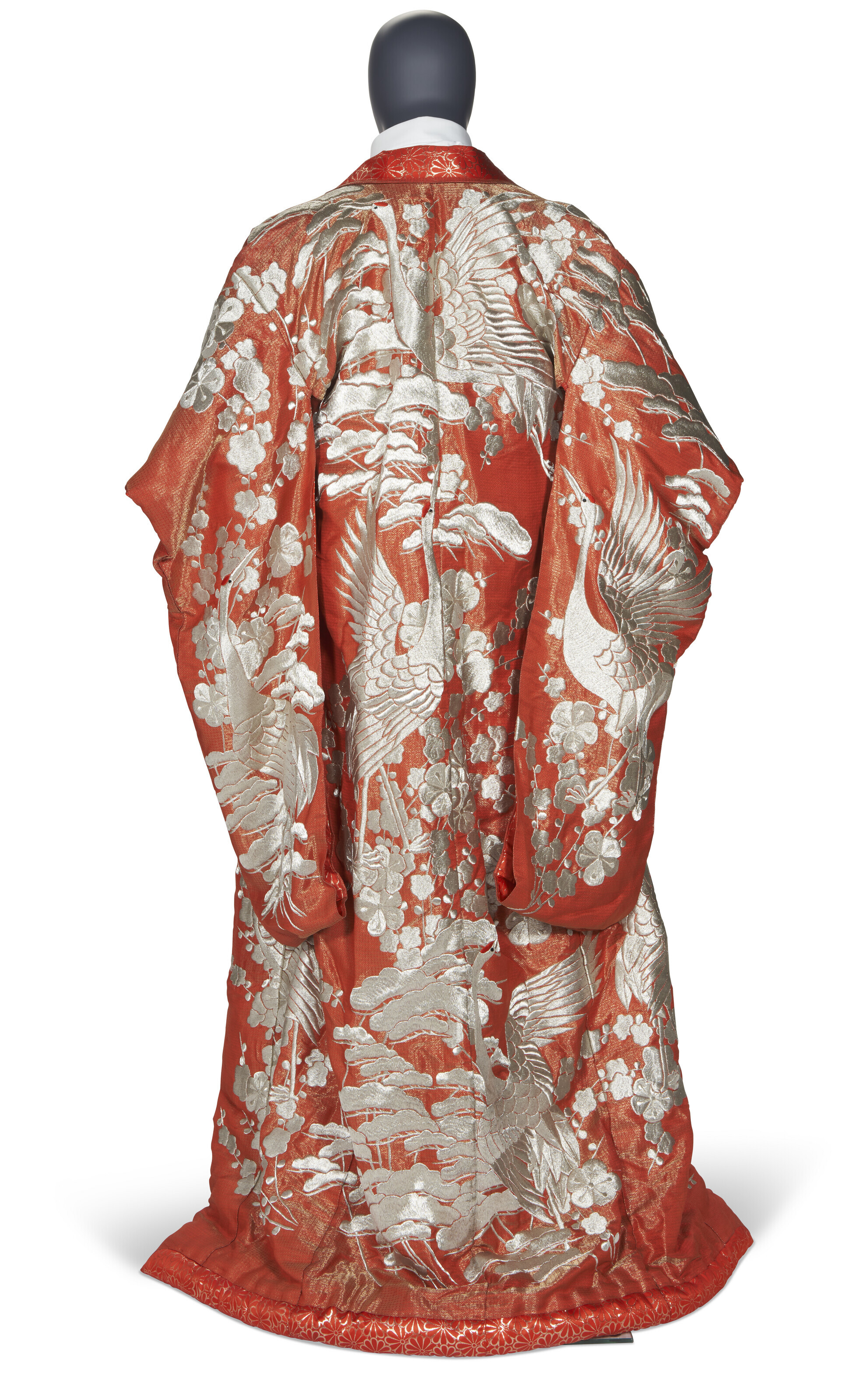 AN ORANGE EMBROIDERED KIMONO, 20TH CENTURY | Christie's