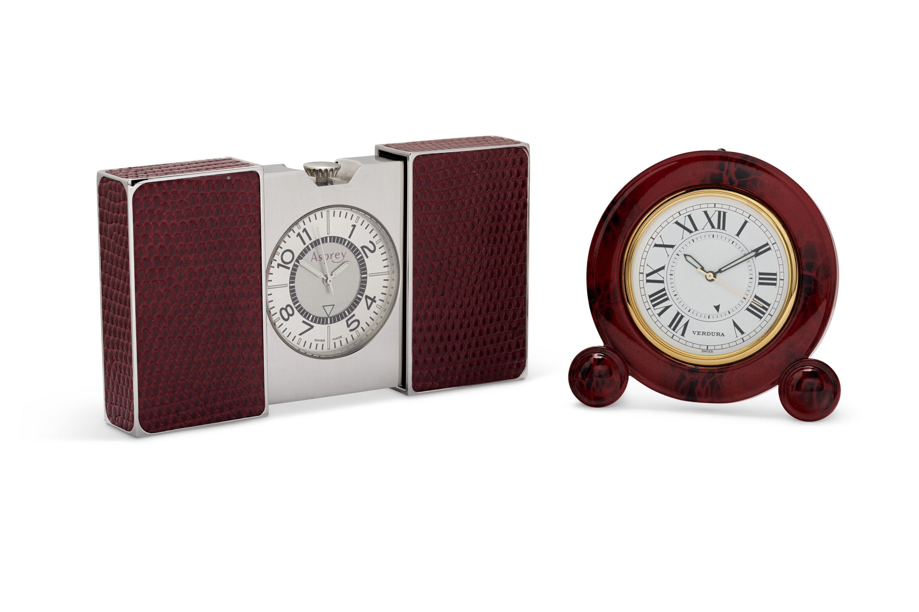 GROUP OF VERDURA AND ASPREY TRAVEL CLOCKS, | Christie's