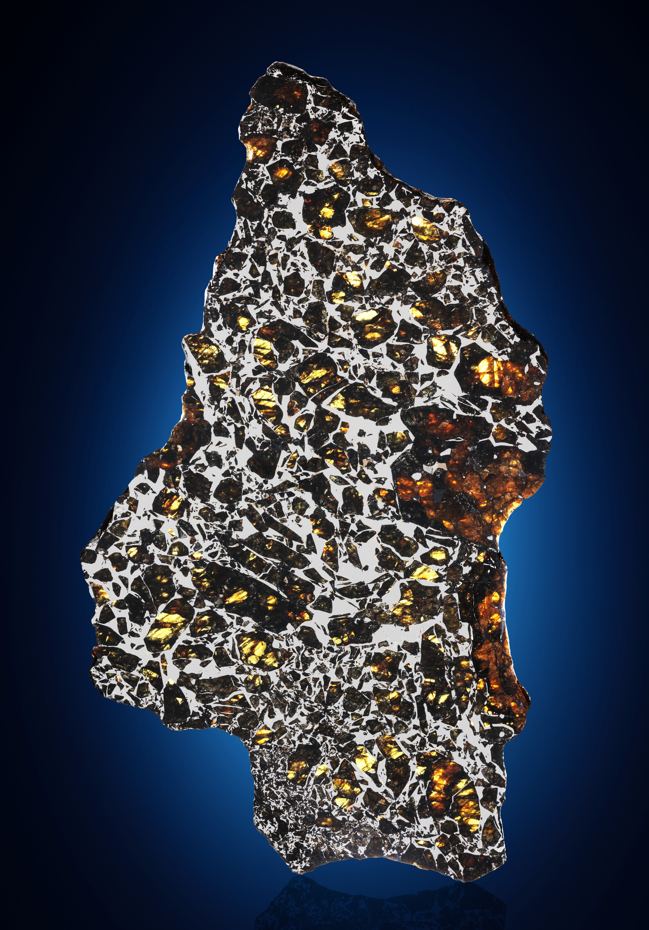 ADMIRE PALLASITE GEMSTONES FROM SPACE, Pallasite PMG; Lyon County, Kansas (38°42' N, 96°6' W