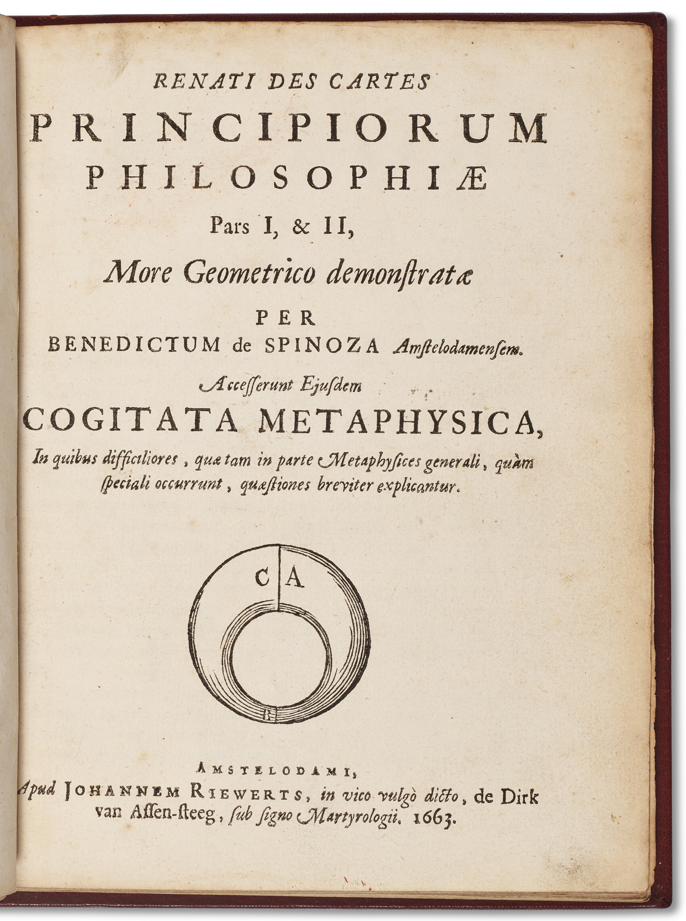 Renati Des Cartes Principiorum Philosophiae, Baruch Spinoza, 1663