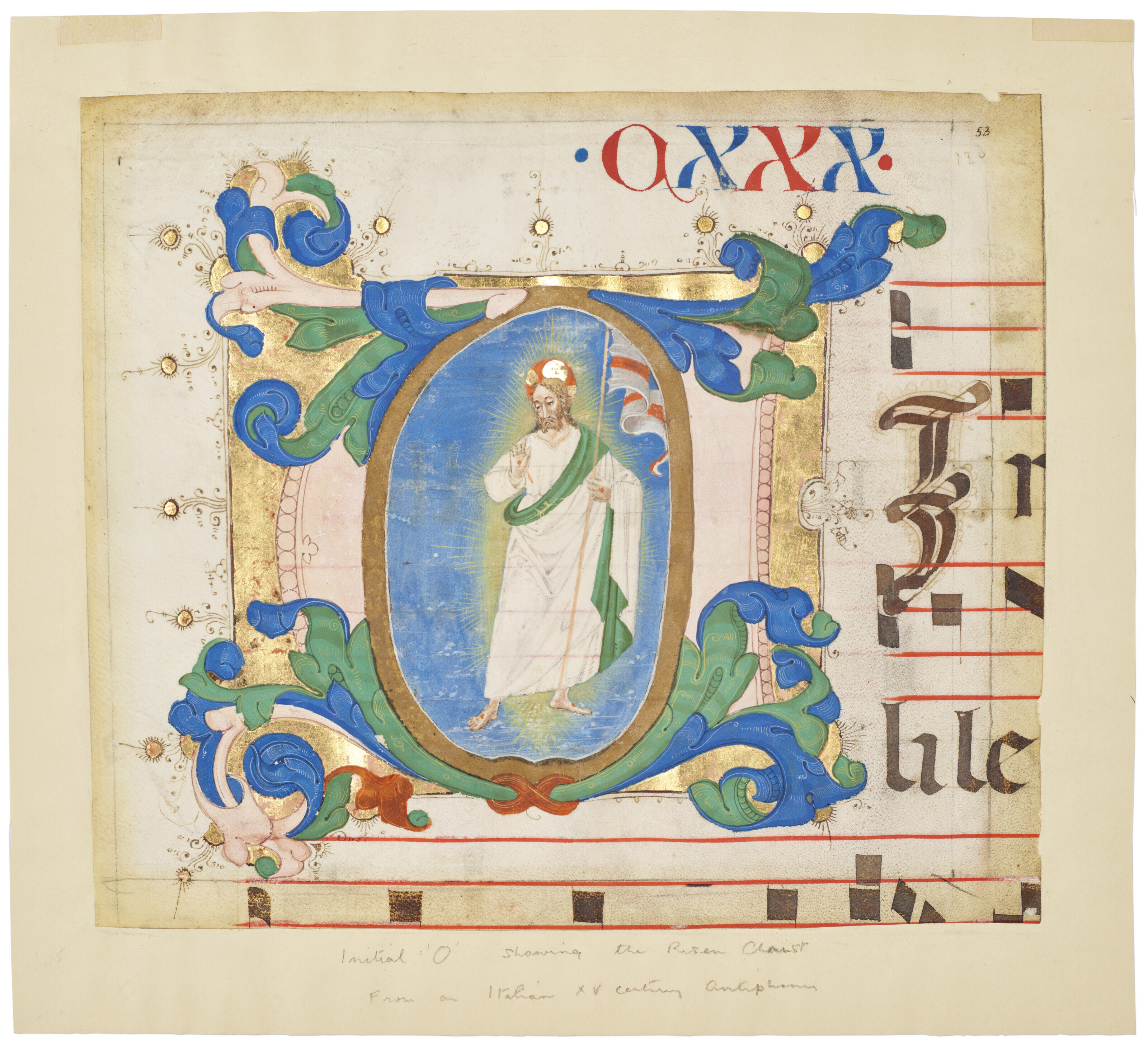 The Ascension, from an illuminated Antiphonal on vellum, Florence