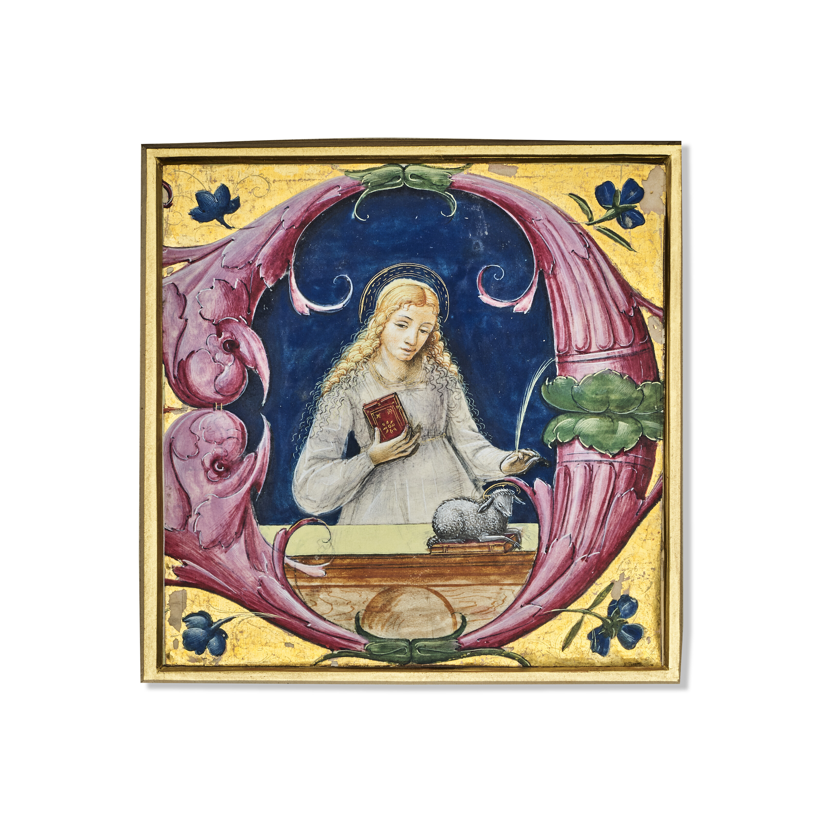 St Agnes, from an illuminated choirbook, Master B.F., Lombardy