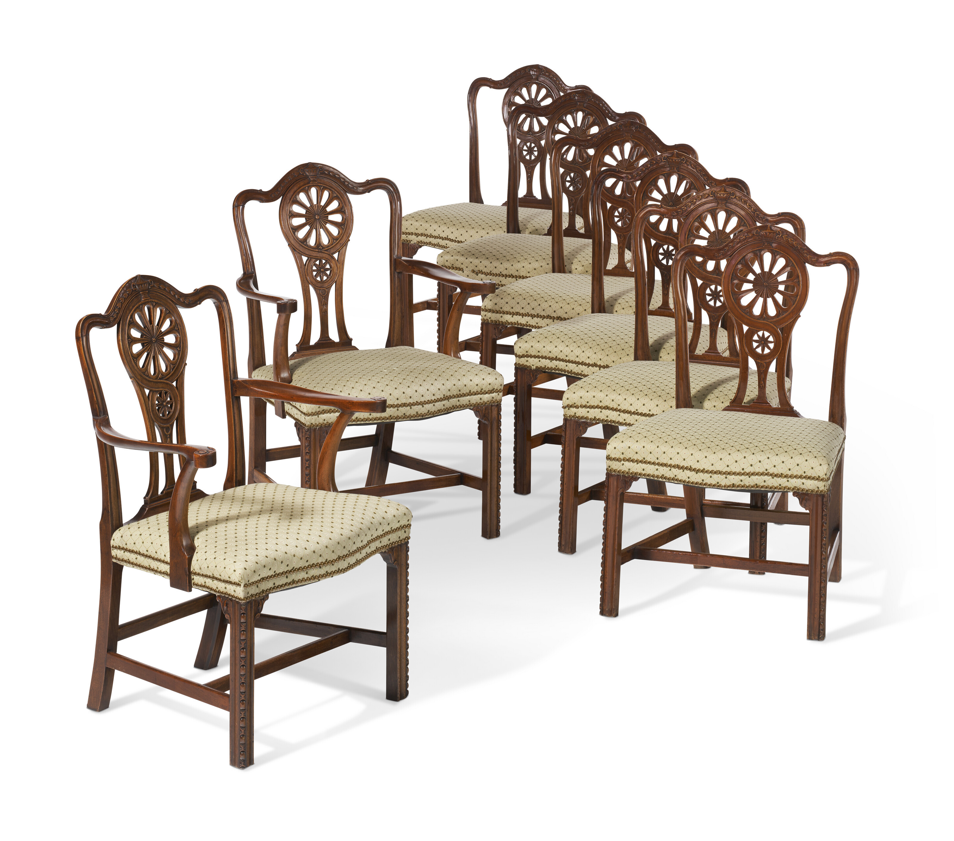Set of Eight George III Mahogany Dining Chairs