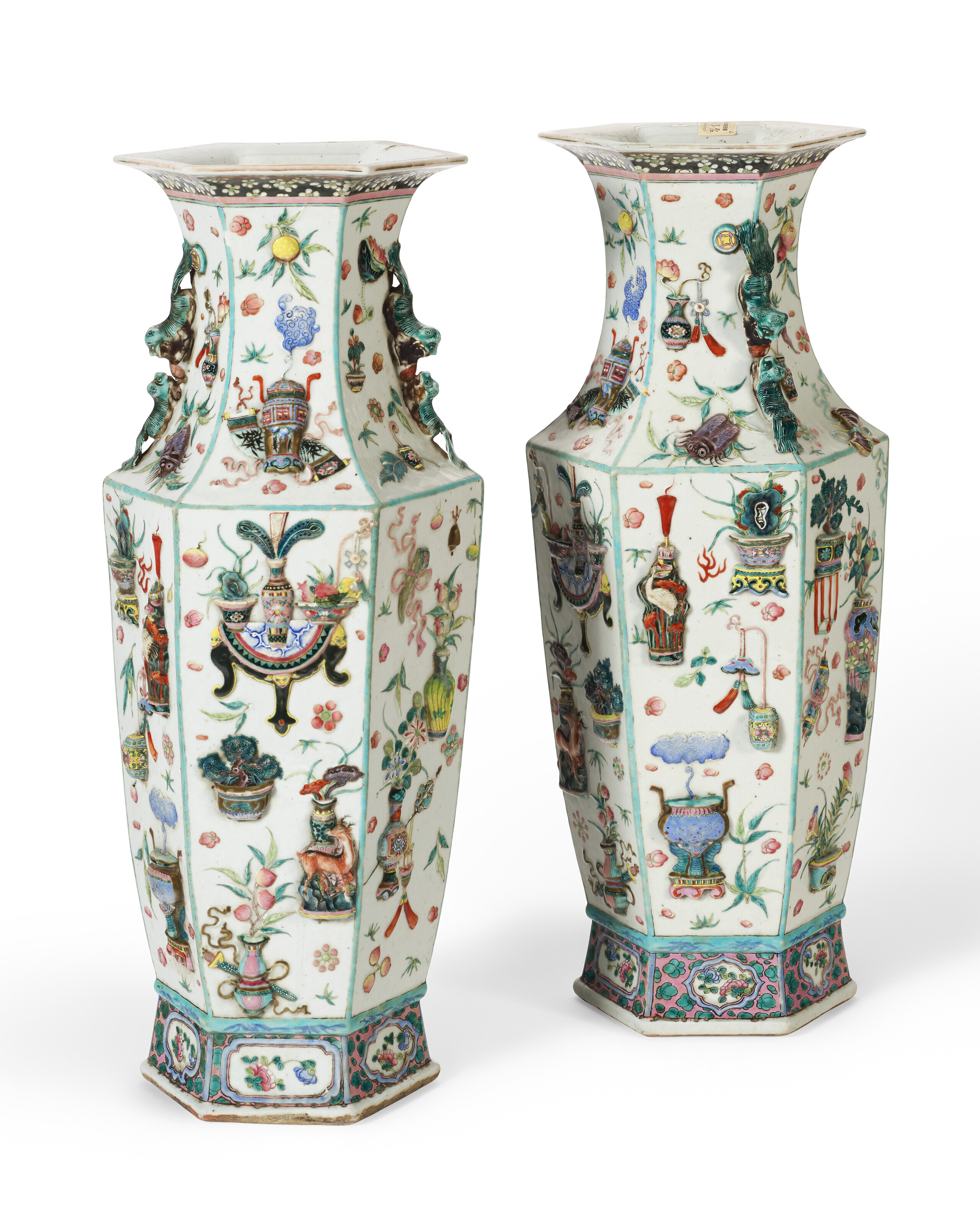 Pair of Large Chinese Export Covered Vases