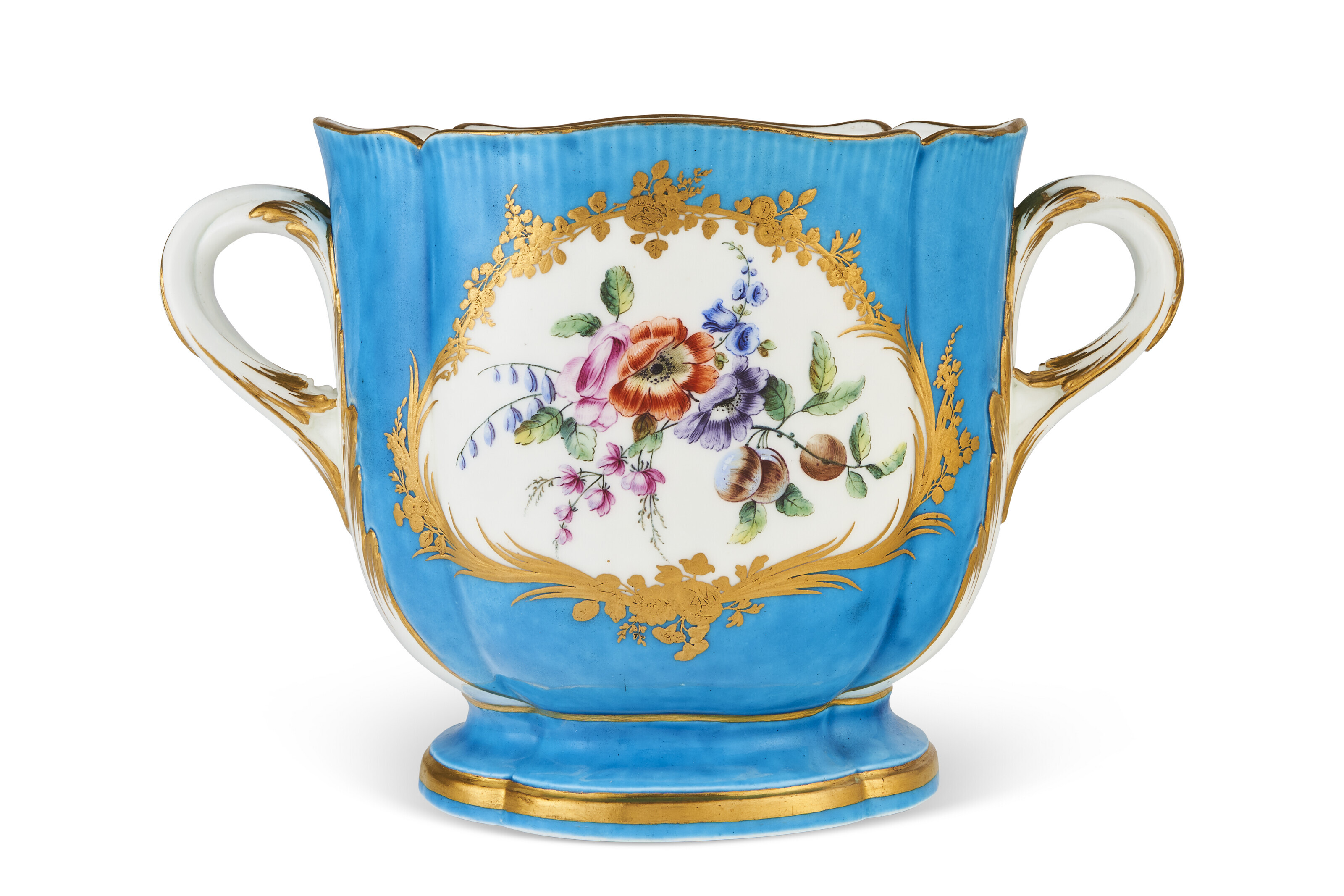 A VINCENNES PORCELAIN BLEU CELESTE BOTTLE-COOLER (SEAU A LIQUEUR