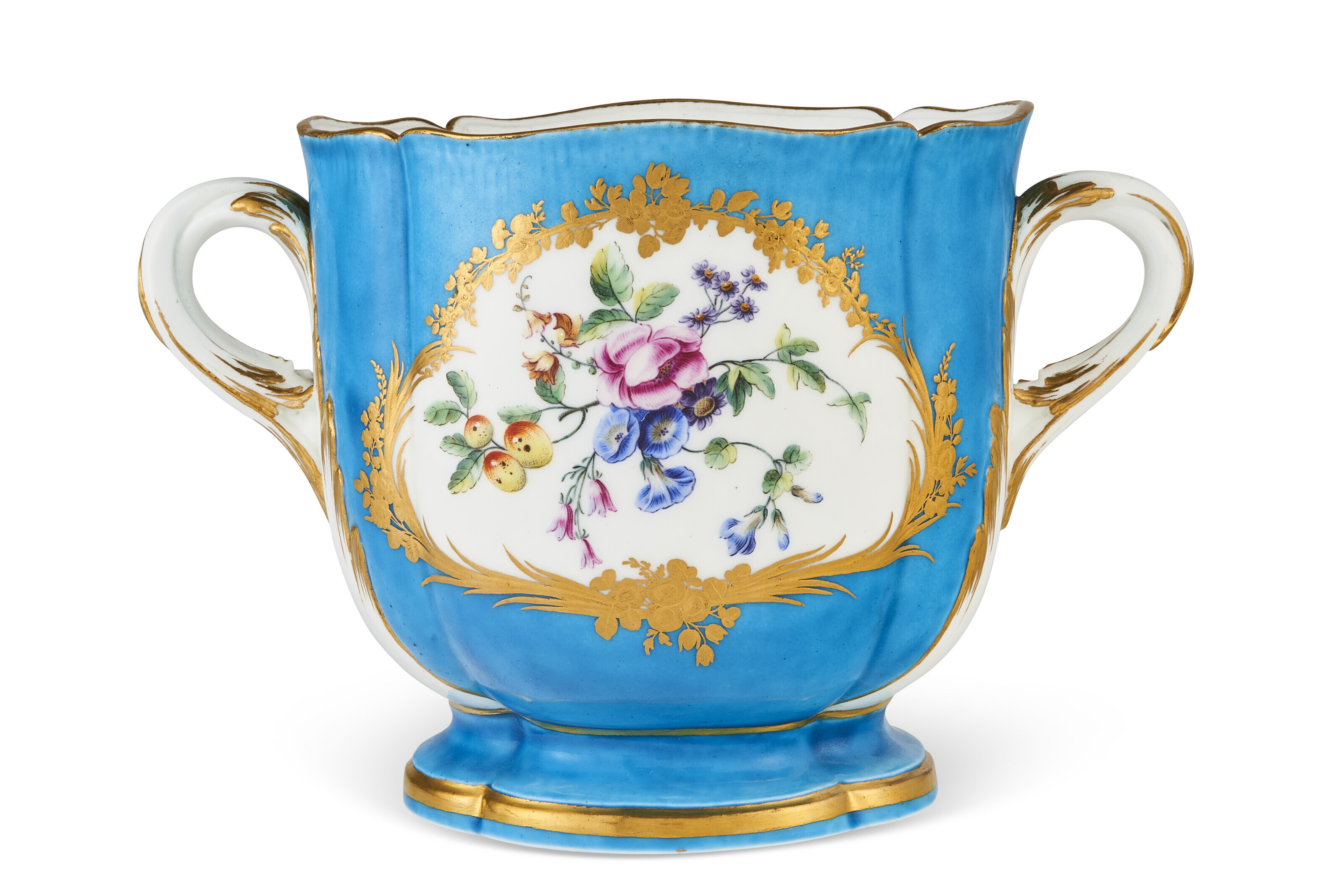 A VINCENNES PORCELAIN BLEU CELESTE BOTTLE-COOLER (SEAU A LIQUEUR