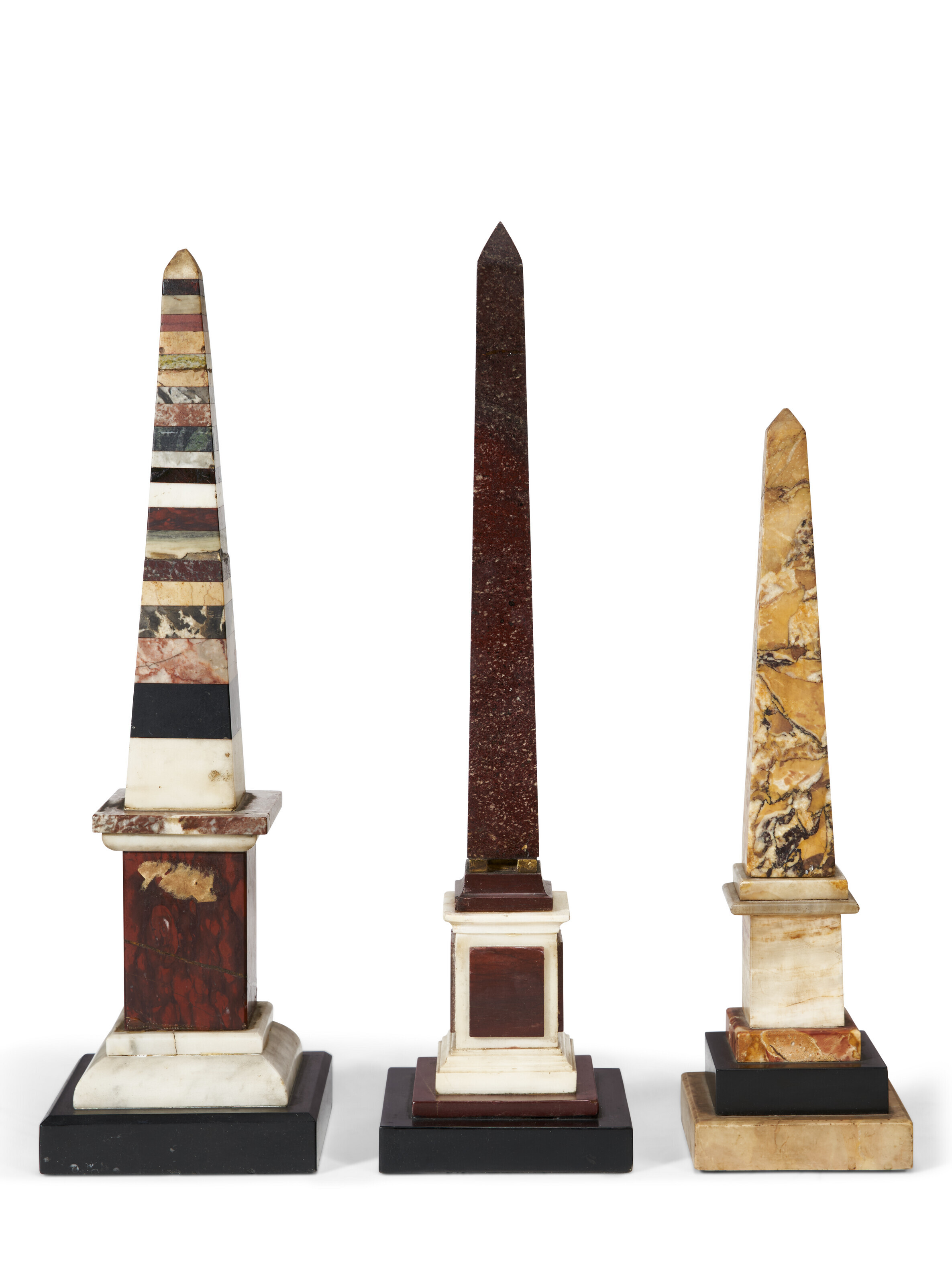 Obelisco Classico In Marmo Emperador 30 Cm – Italian Stone, Fatto A Mano In Italia, Design Senza Tempo Per Home Decor