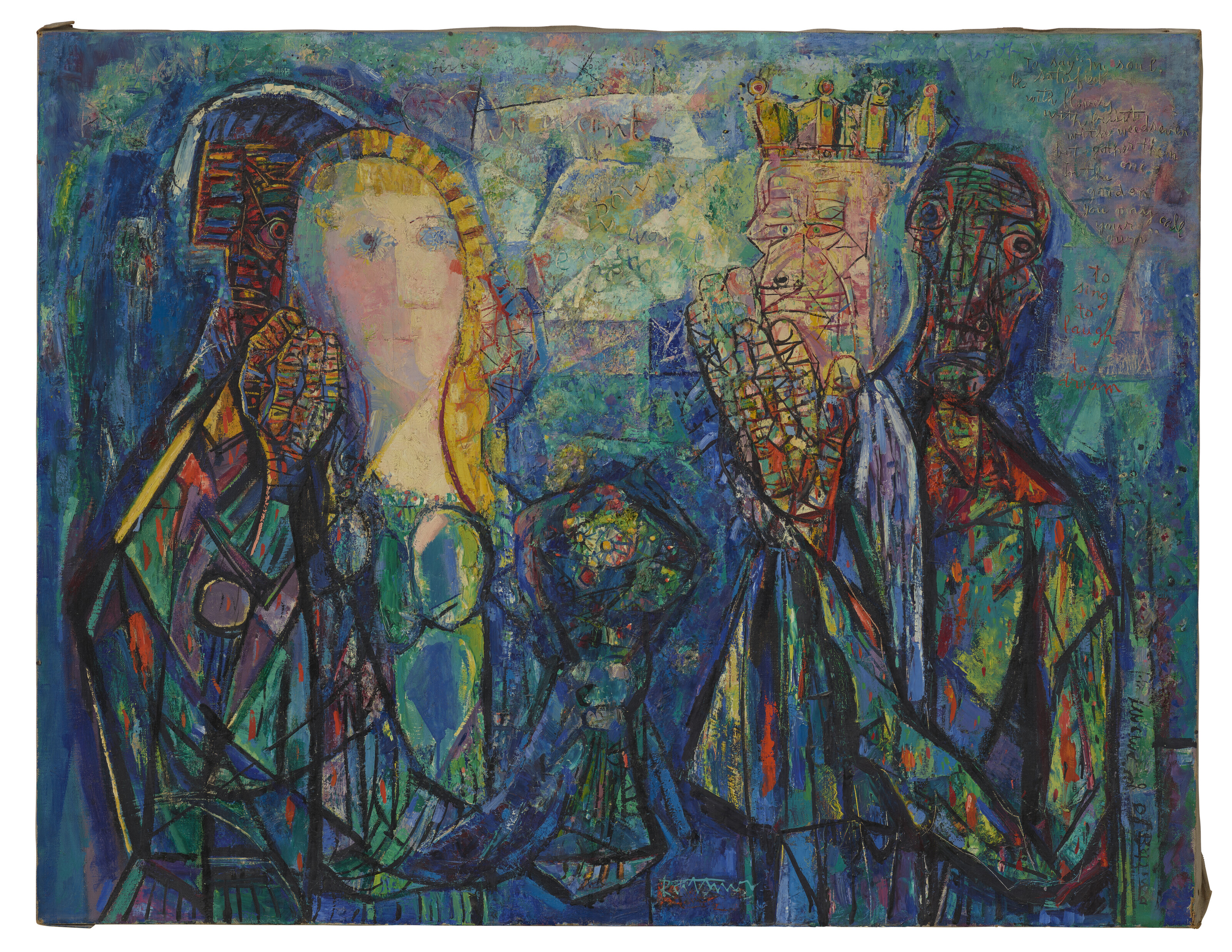 Abraham Rattner (American, 1895-1978), Two Figures and Masks ...