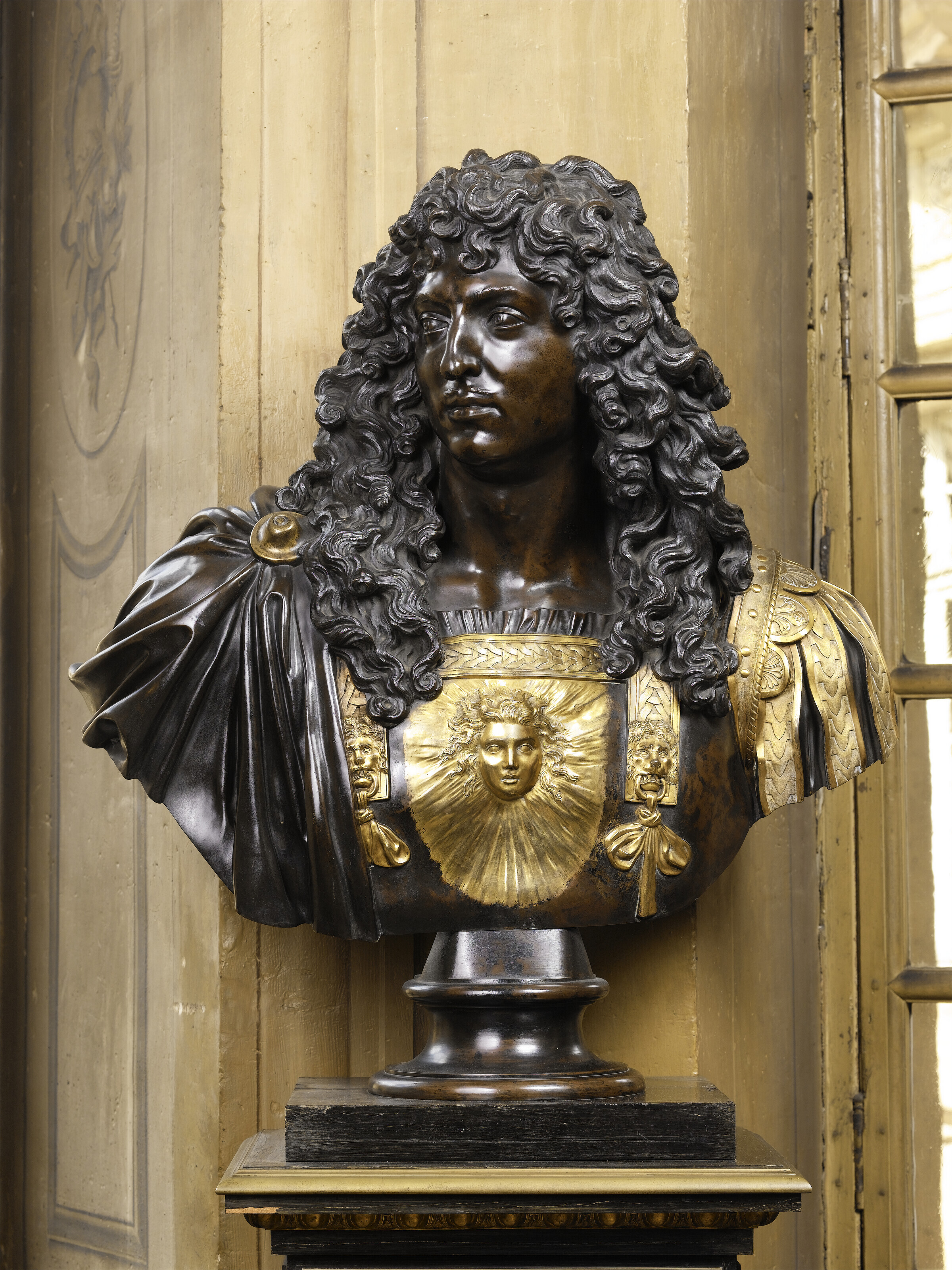 TWO PARCEL-GILT BRONZE BUSTS OF LOUIS XIV AND THE GRAND CONDÉ