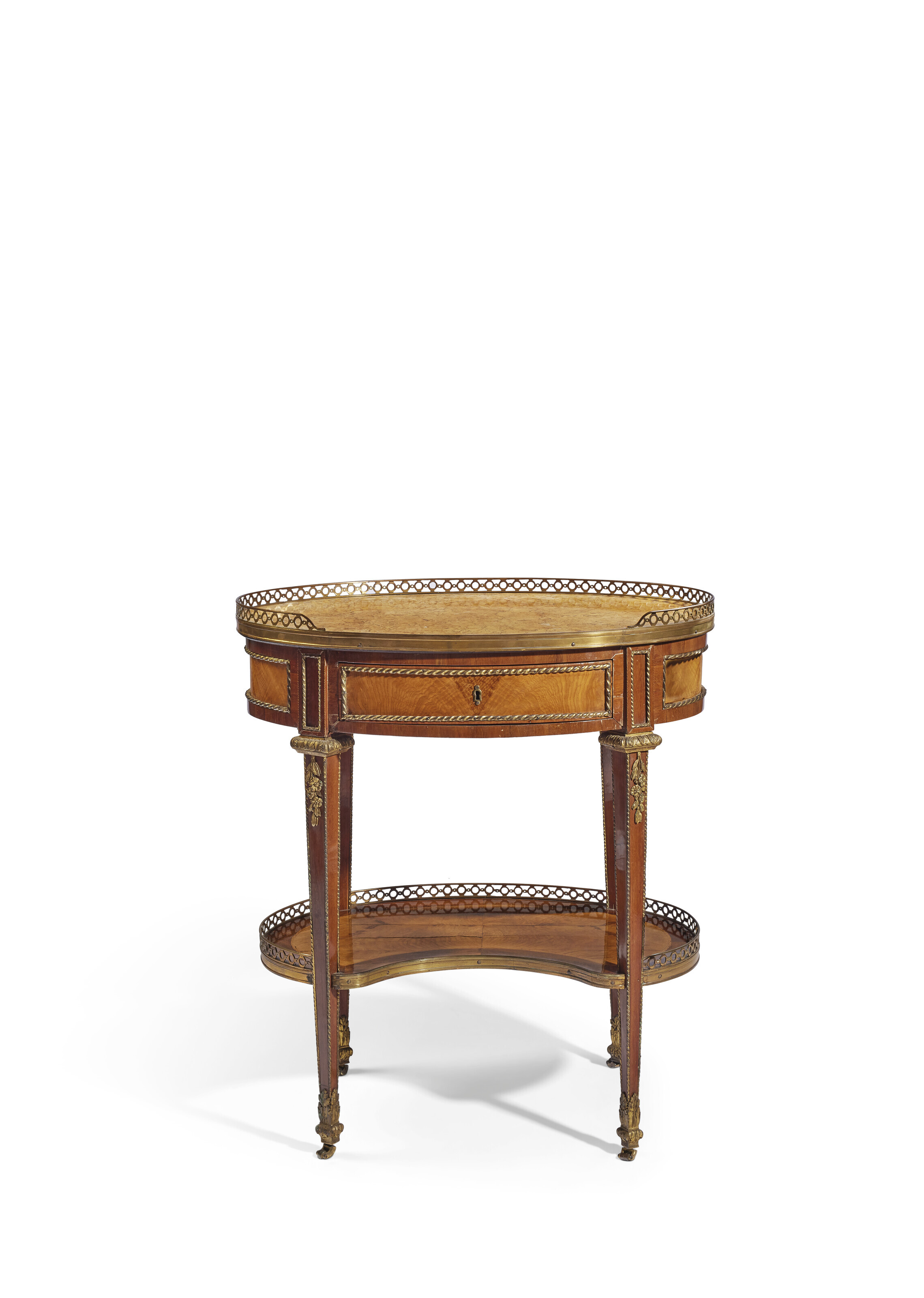 AN AUSTRIAN ORMOLU-MOUNTED ASH AND AMARANTH-CROSSBANDED OCCASIONAL ...
