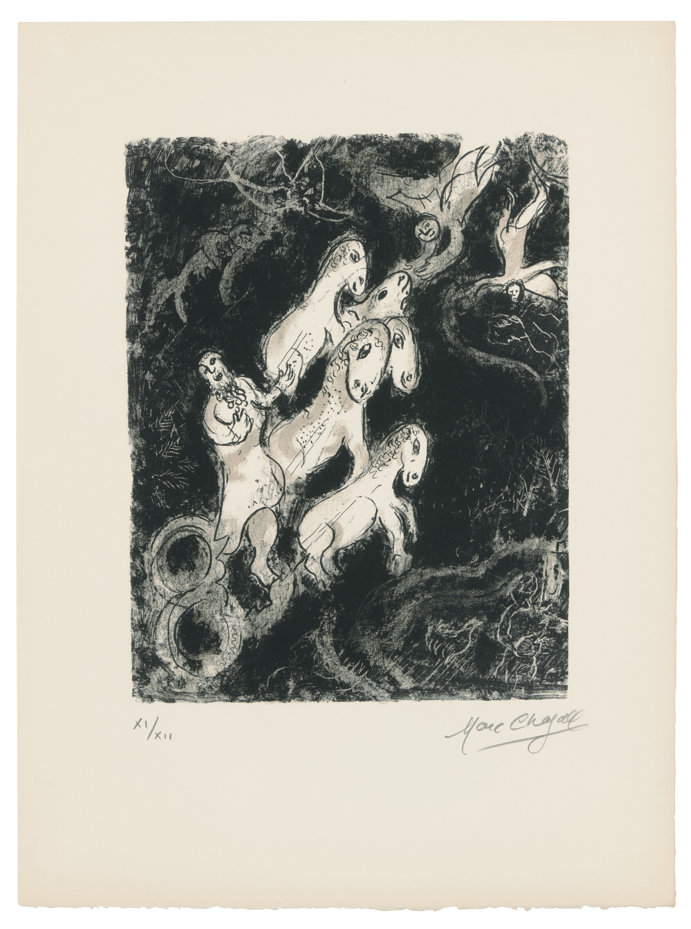 MARC CHAGALL (1887-1985), Couple à l'oiseau (Couple with a