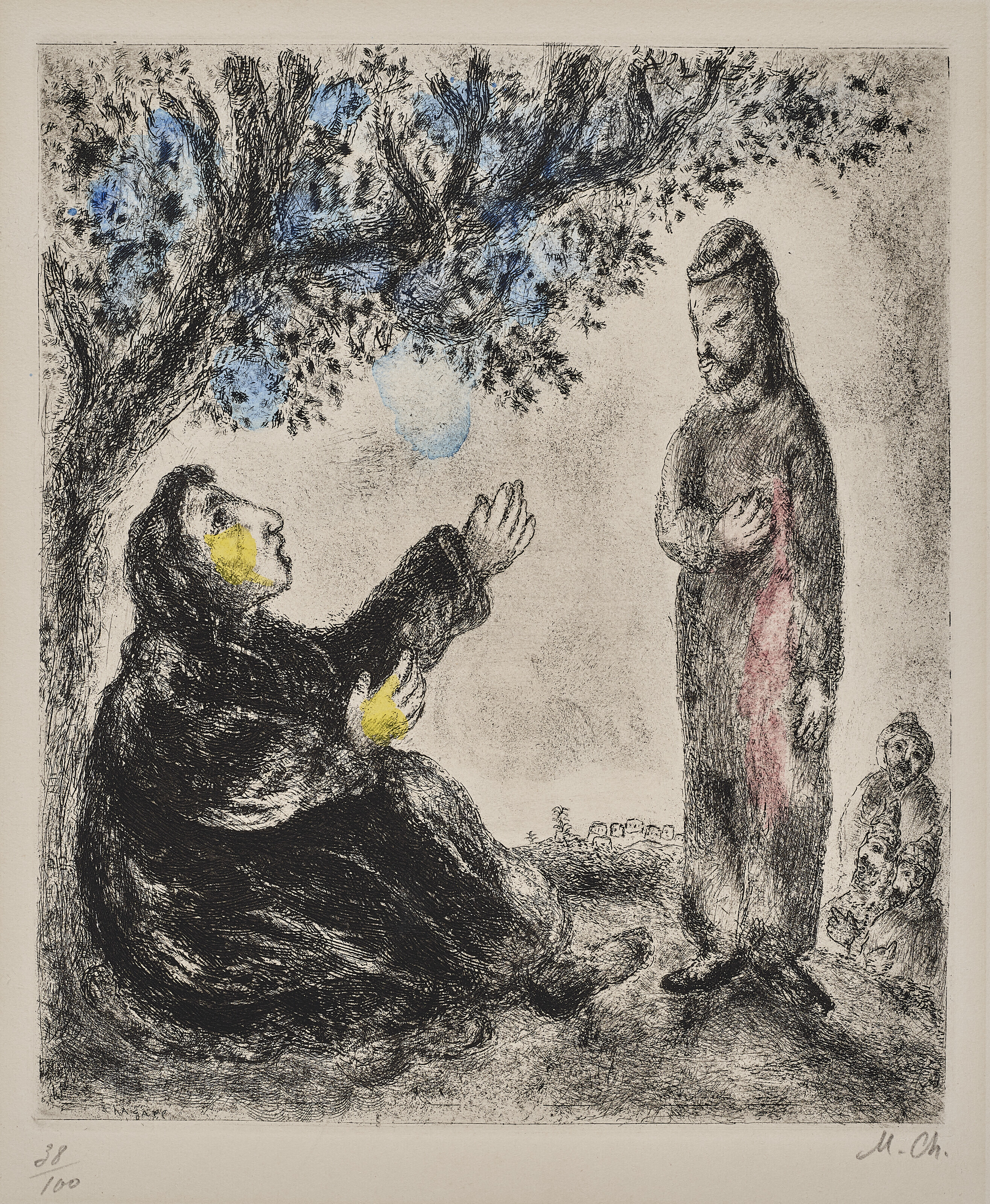 MARC CHAGALL (1887-1985), Couple à l'oiseau (Couple with a Bird