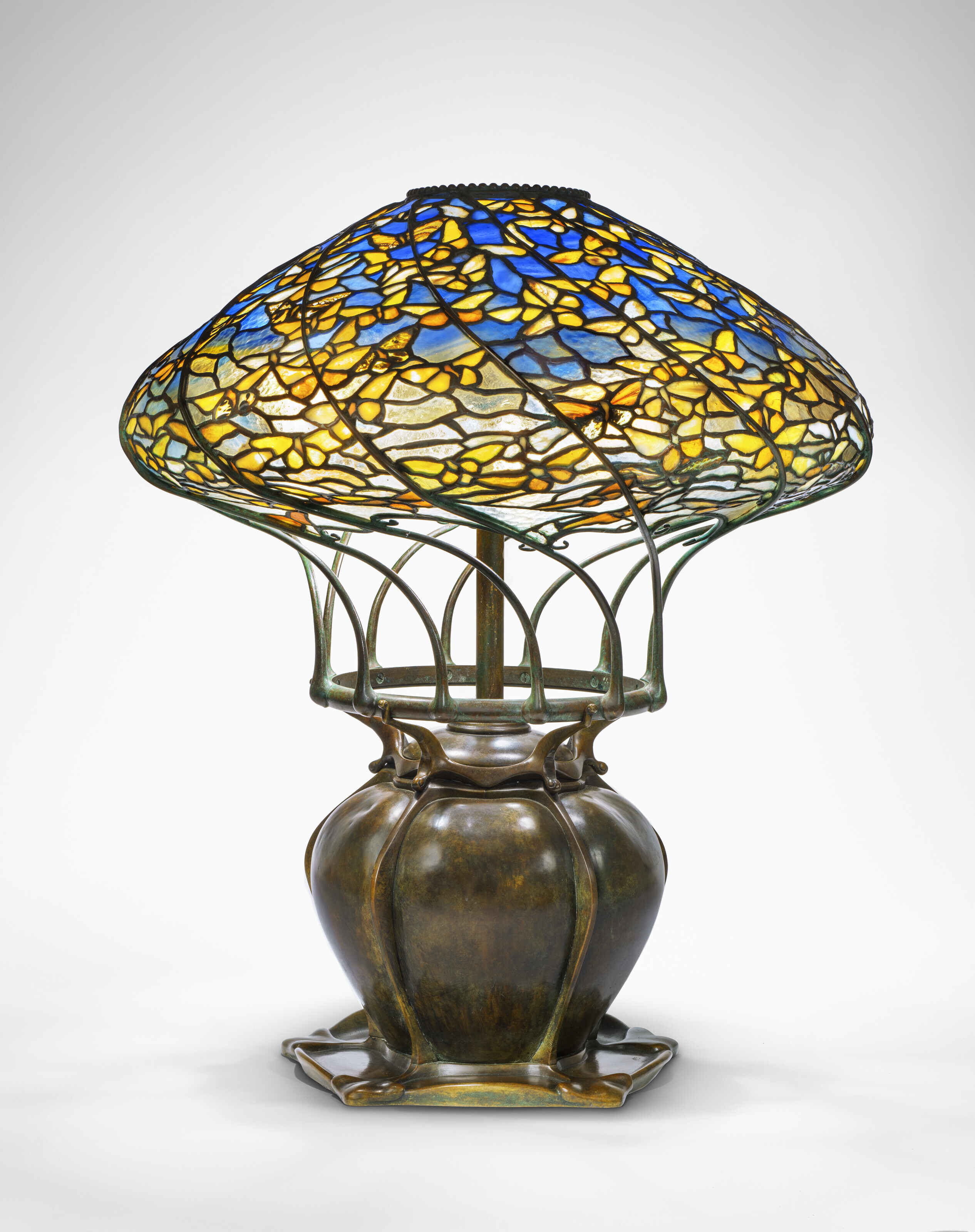 TIFFANY STUDIOS IMPORTANT AND RARE BUTTERFLY TABLE LAMP CIRCA