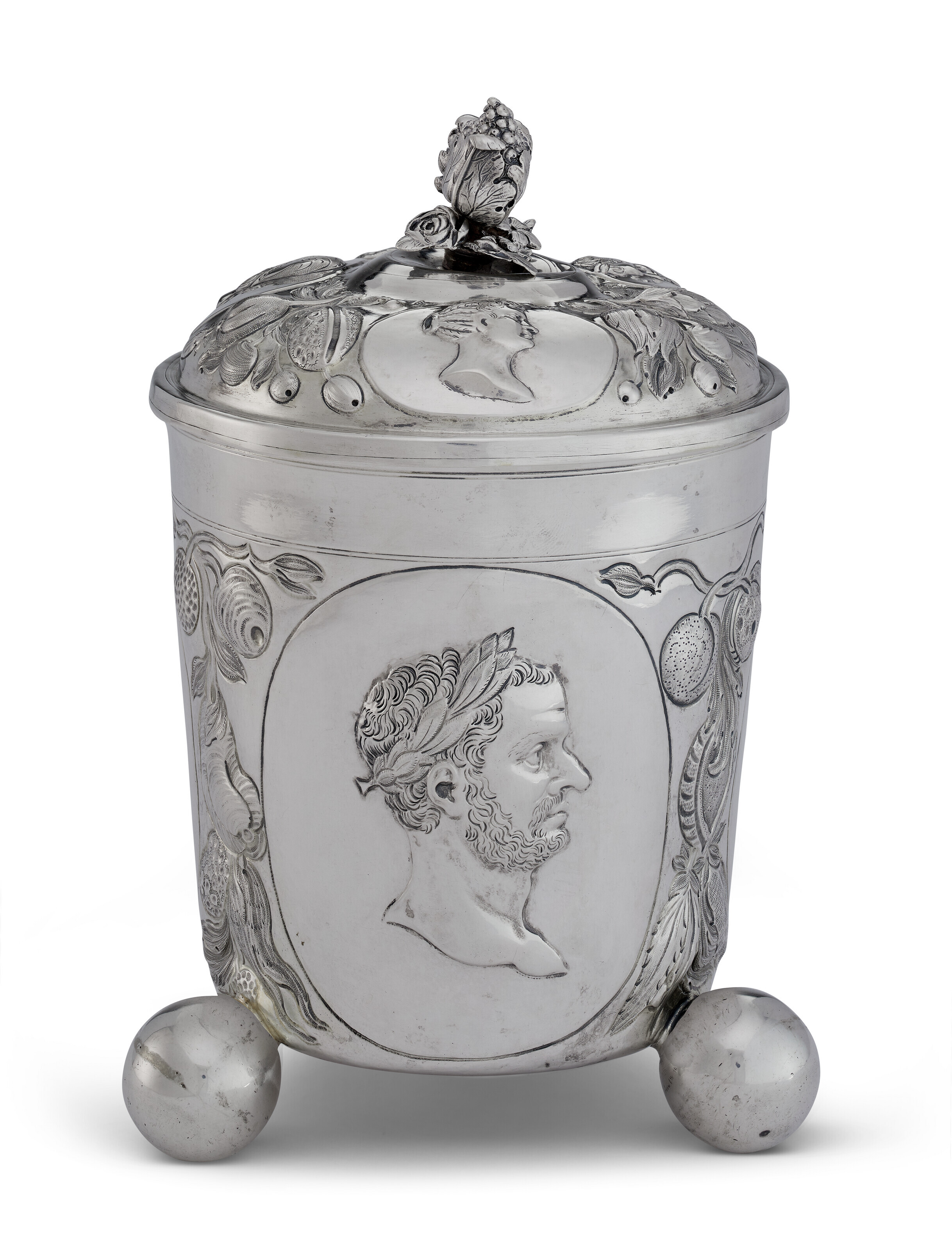 A GERMAN SILVER CUP AND COVER, MARK OF ADOLF GAAP, AUGSBURG, CIRCA