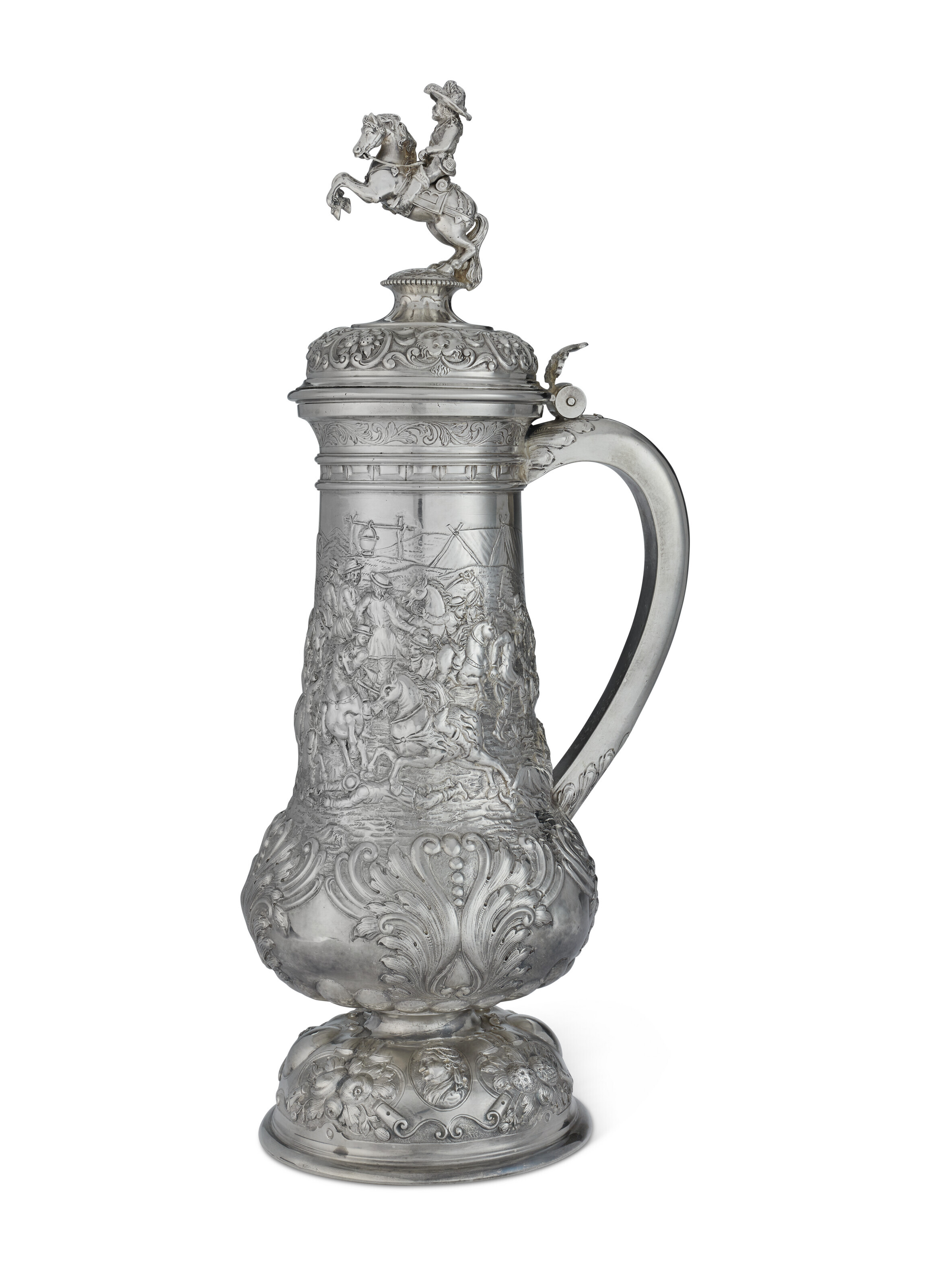 A GERMAN SILVER TANKARD, MARK OF SIMON ROSENAU, BAD KISSINGEN, CIRCA ...