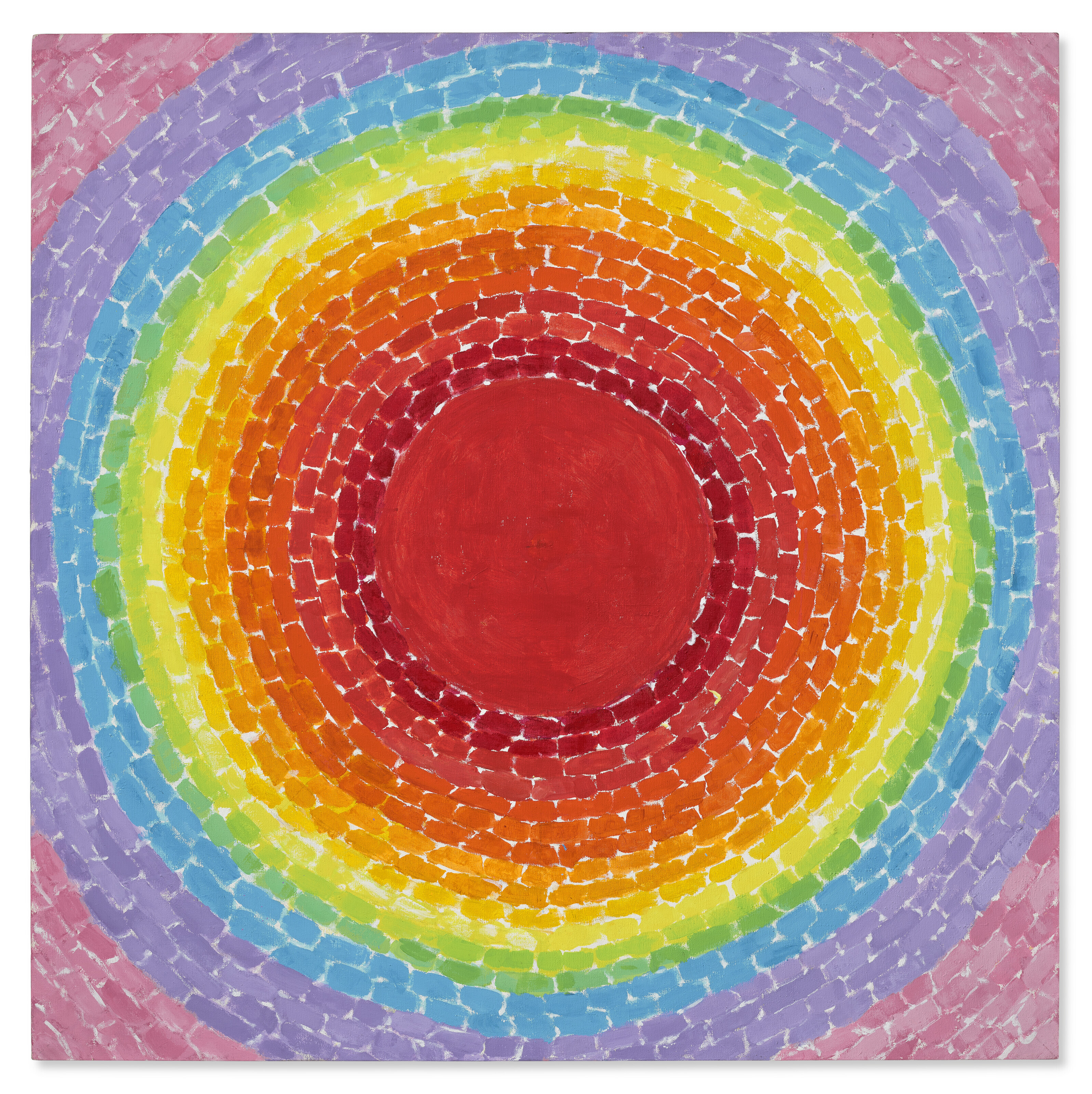 Alma Thomas (1891-1978), A Fantastic Sunset, 1970. 48 x 48 in. (121.9 x 121.9 cm). Sold for $3,922,000 in A Century of Art: The Gerald Fineberg Collection Part I on 17 May 2023 at Christie's in New York