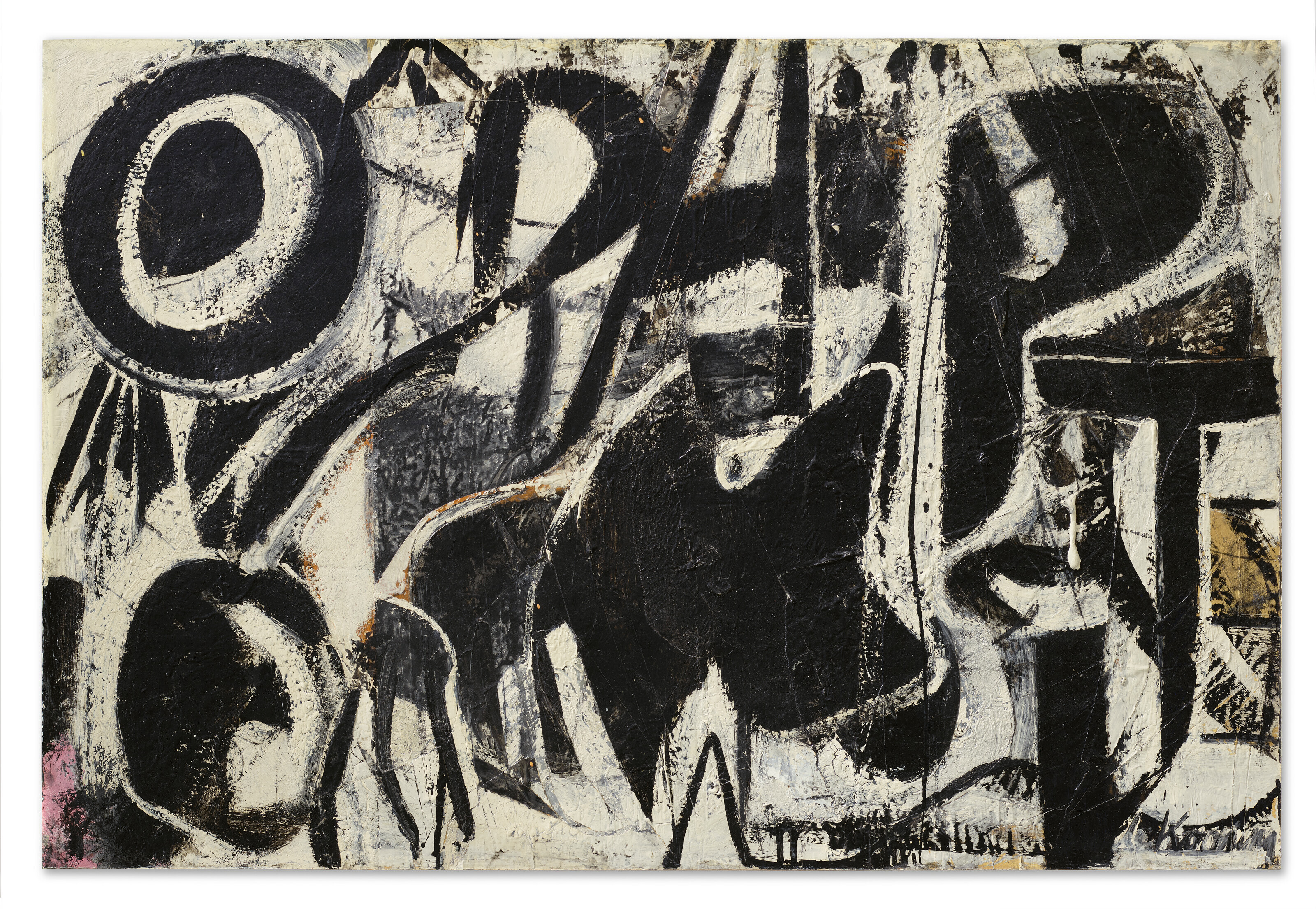 Willem de Kooning (1904-1997), Orestes, 1947. Oil, enamel and paper collage on paper mounted on board. 24⅛ x 36⅛ in (61.3 x 91.8 cm). Sold for $30,885,000 in Masterpieces from the S.I. Newhouse Collection on 11 May 2023 at Christies in New York